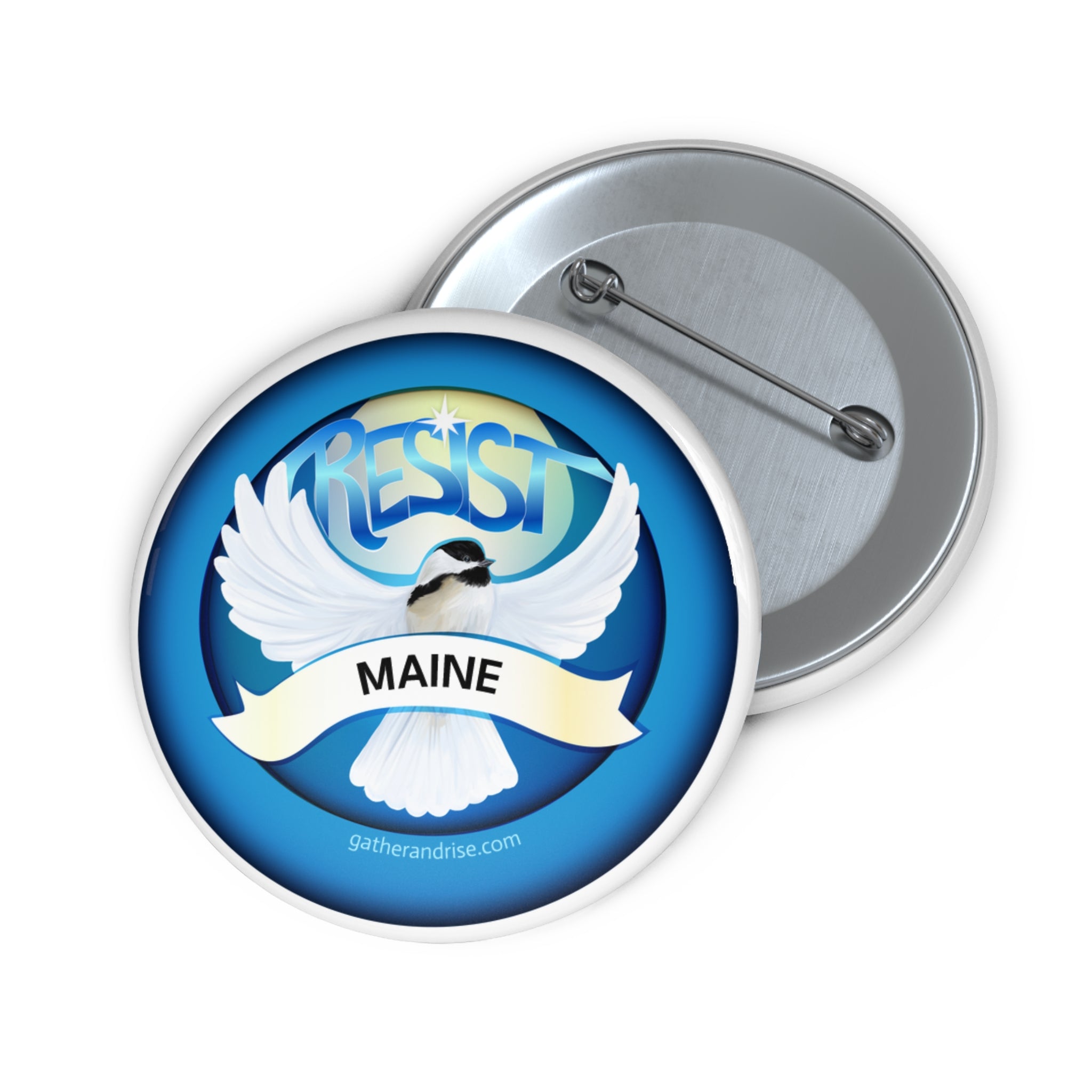 Rebel Resist State Bird Of Maine Black Chickadee Pin