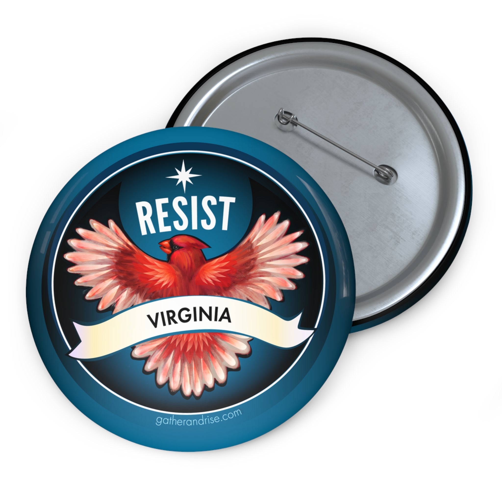 Rebel Resist Cardinal State Bird Of Virginia Pin