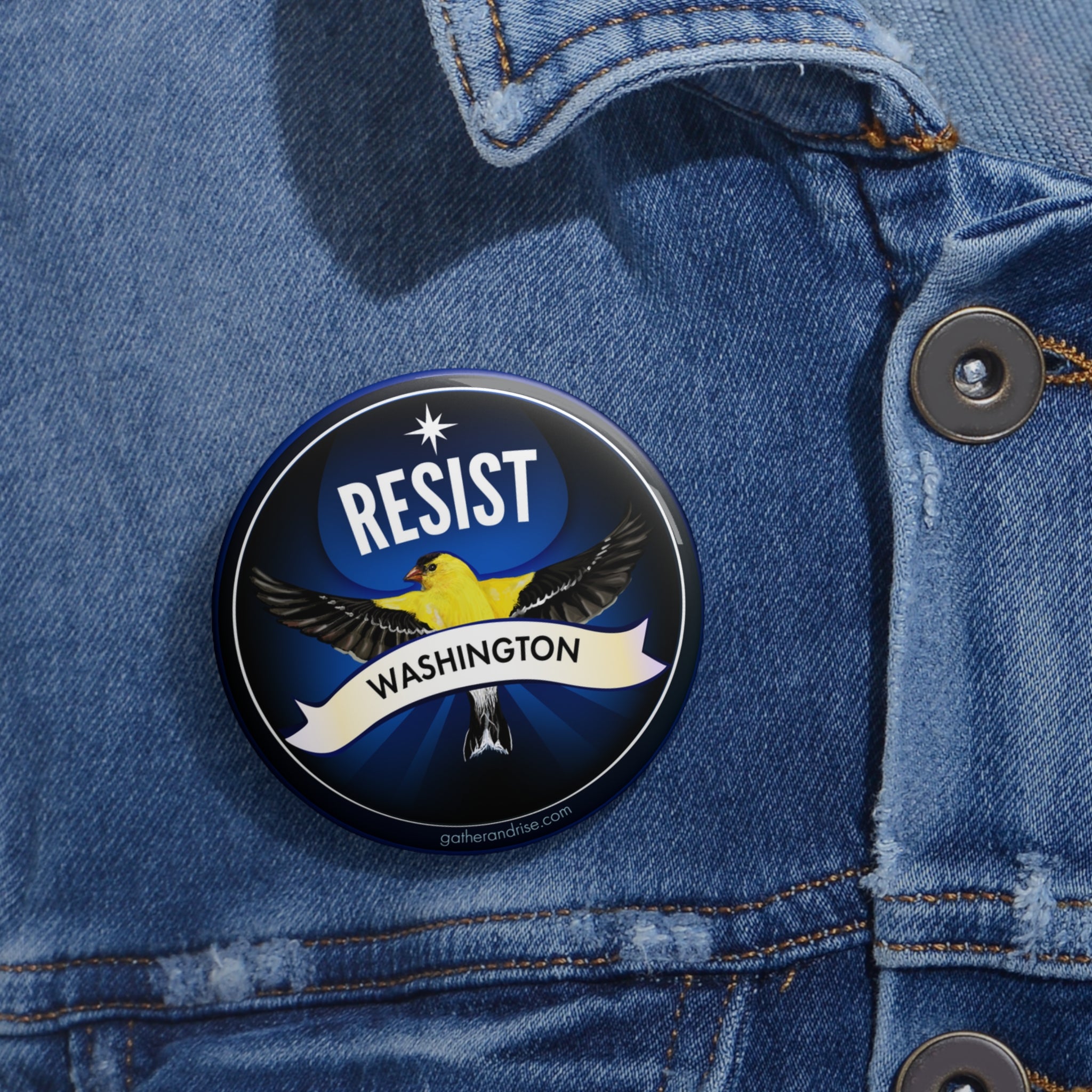 Rebel Resist State Bird Of Washington American Goldfinch Pin