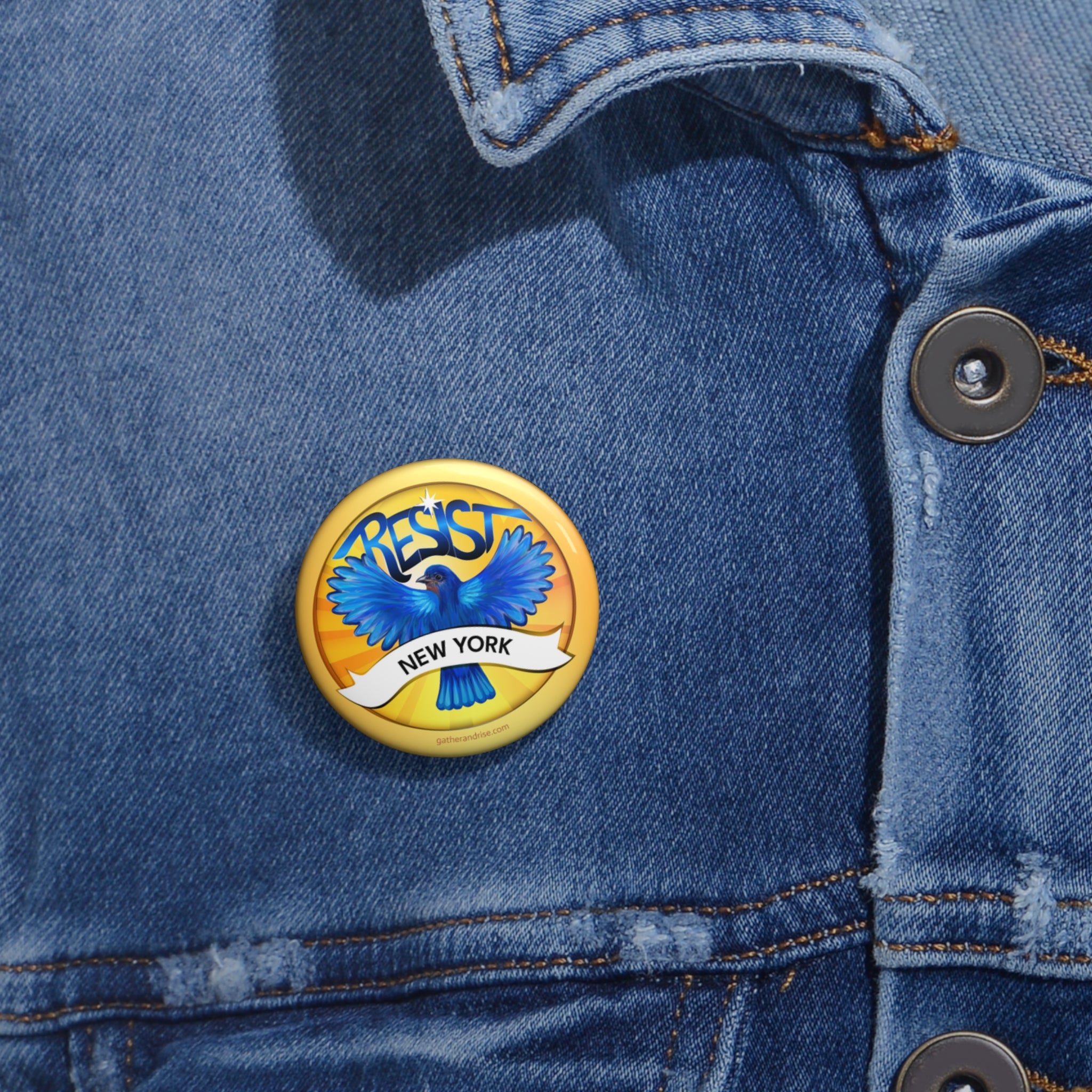 Rebel Resist Bluebird State Bird Of New York Pin