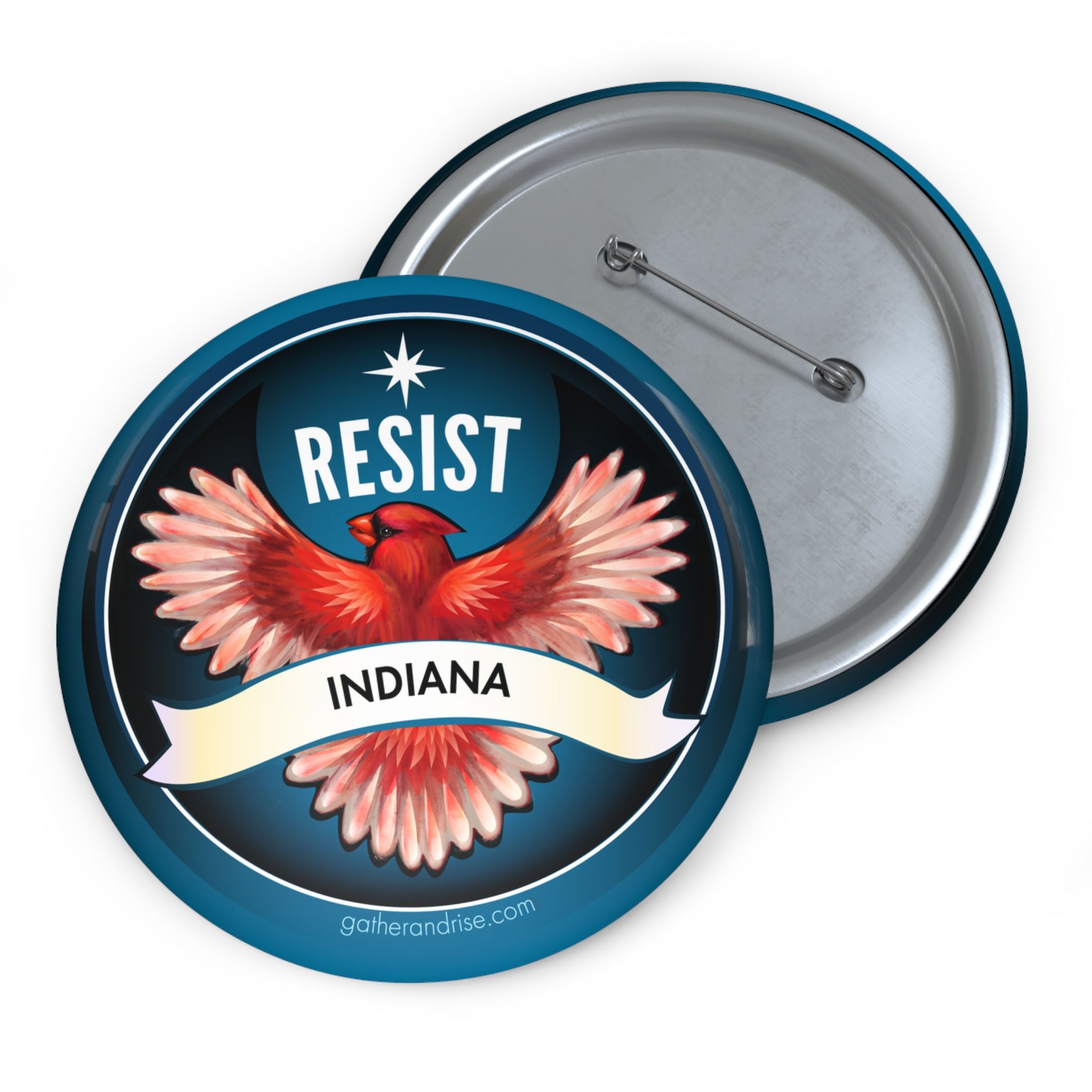 Rebel Resist Cardinal State Bird Of Indiana Pin