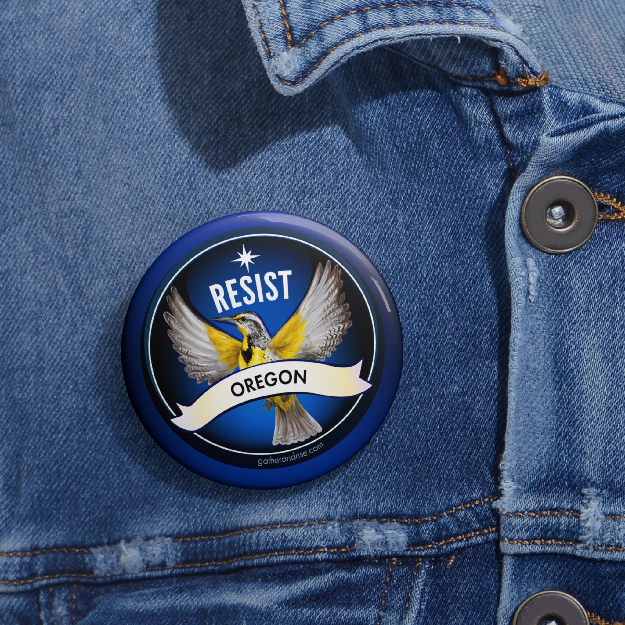 Rebel Resist Western Meadowlark State Bird Of Oregon Pin