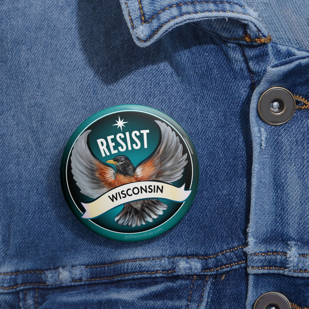 Rebel Resist Robin State Bird Of Wisconsin Pin