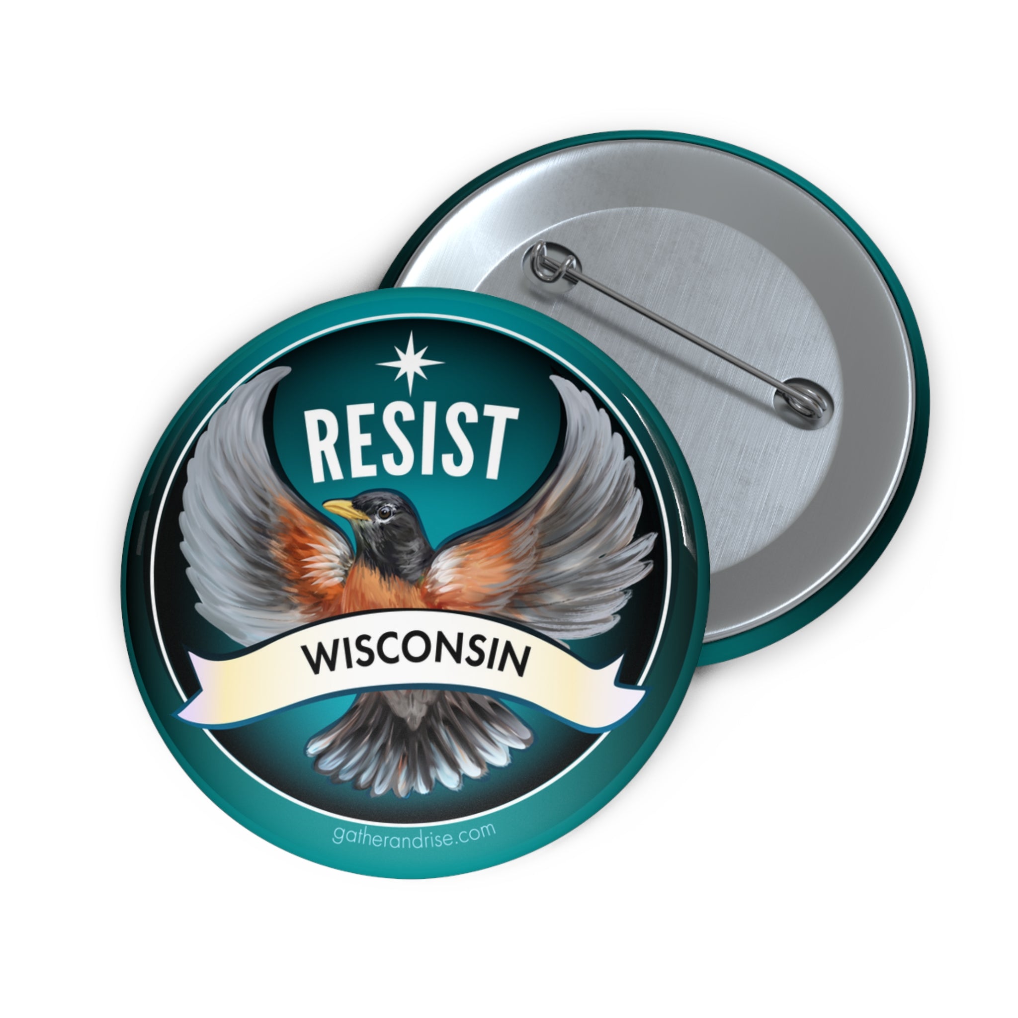 Rebel Resist Robin State Bird Of Wisconsin Pin