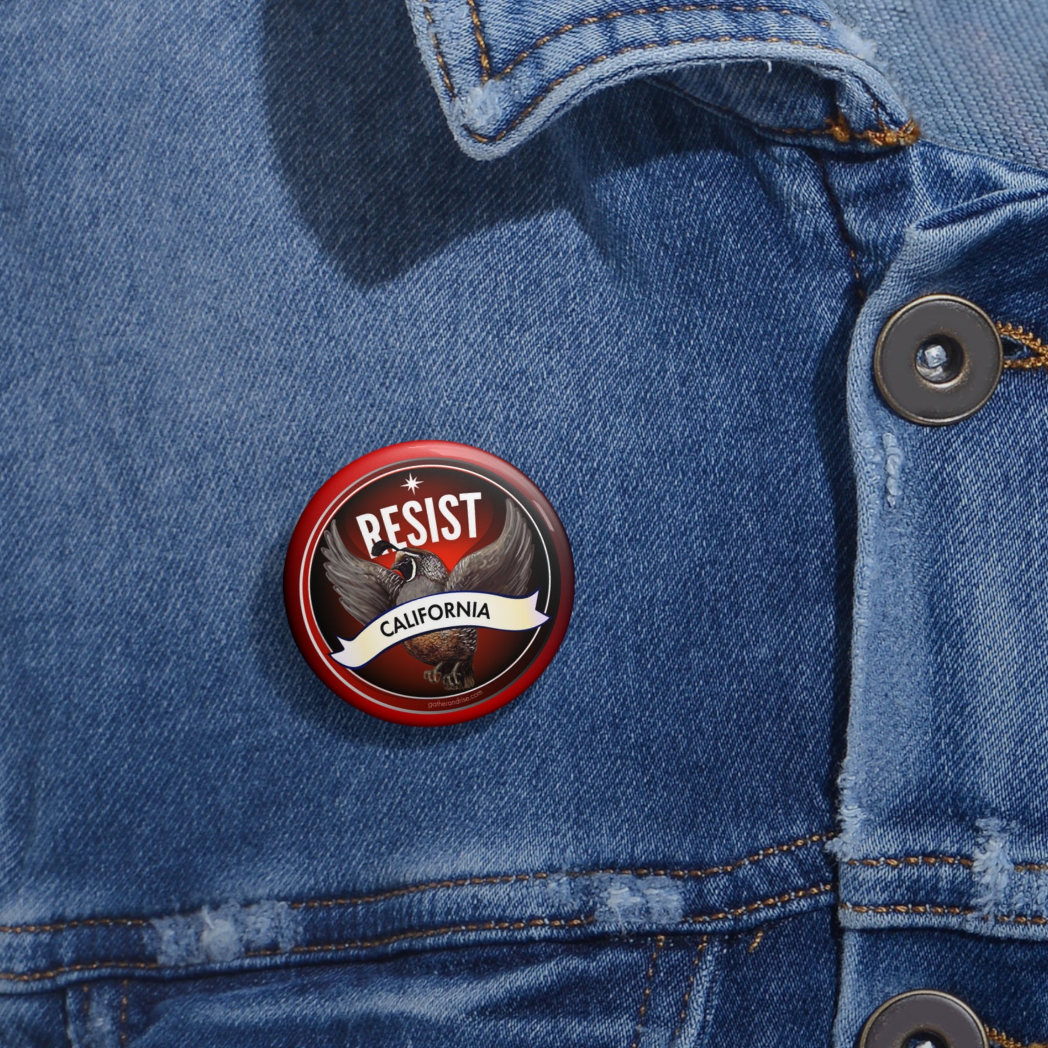 Rebel Resist Quail State Bird Of California Pin