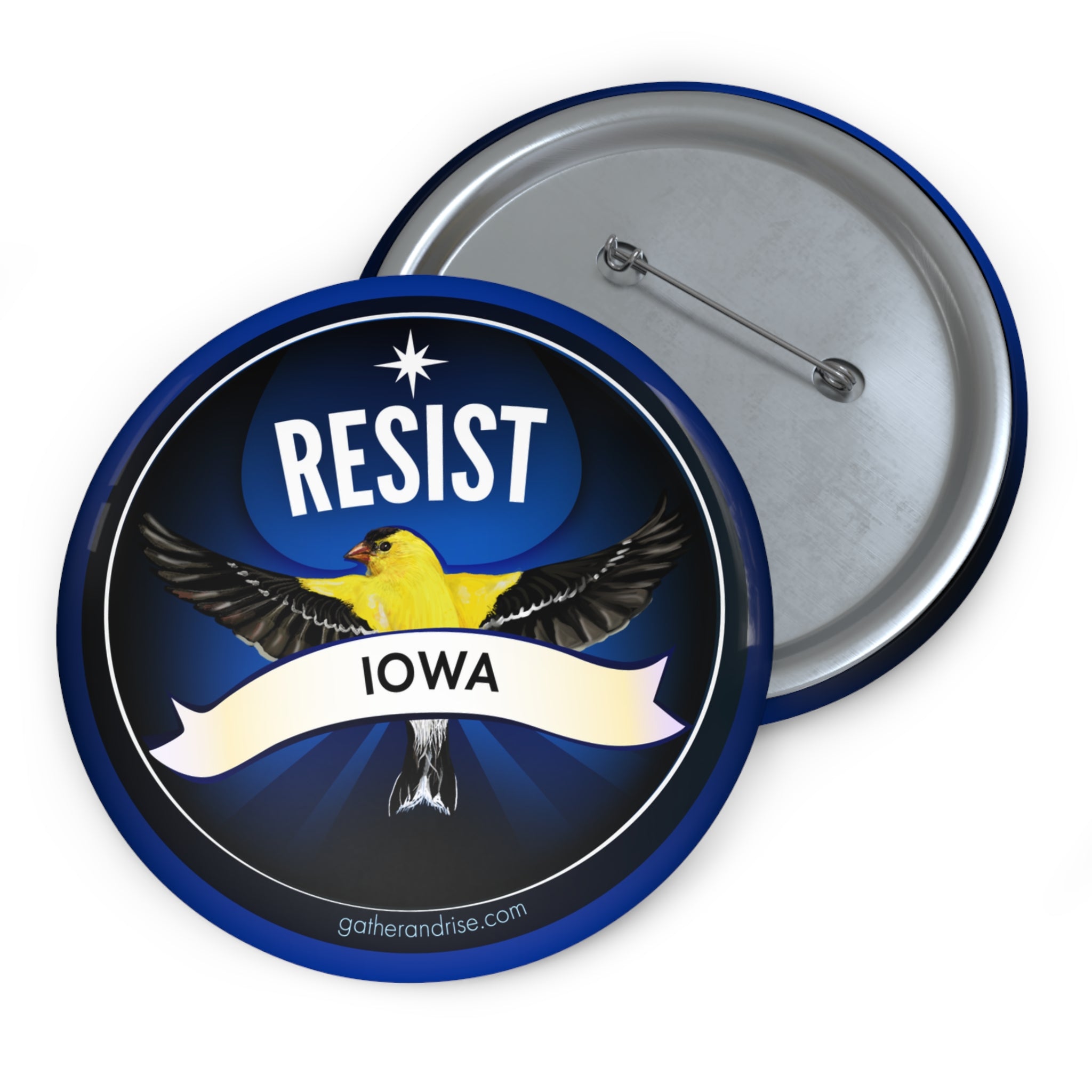 Rebel Resist American Goldfinch State Bird Of Iowa Pin