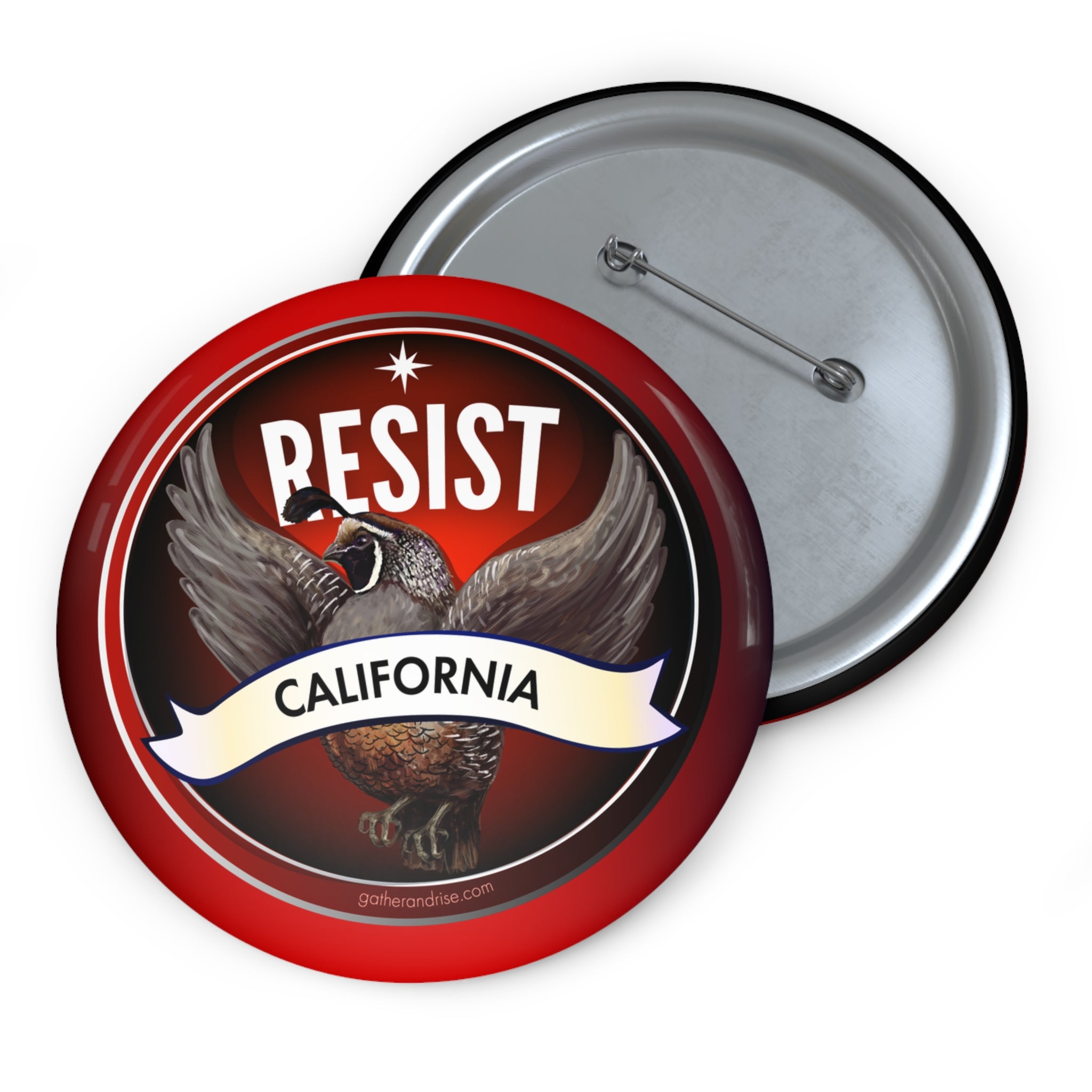 Rebel Resist Quail State Bird Of California Pin