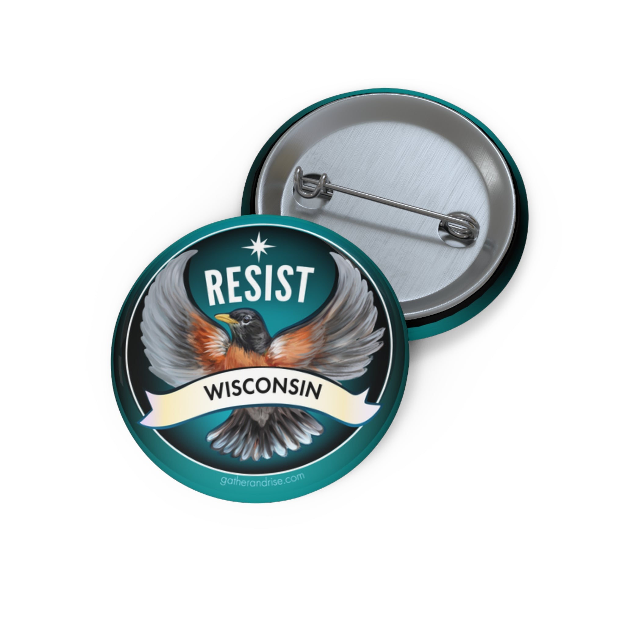 Rebel Resist Robin State Bird Of Wisconsin Pin