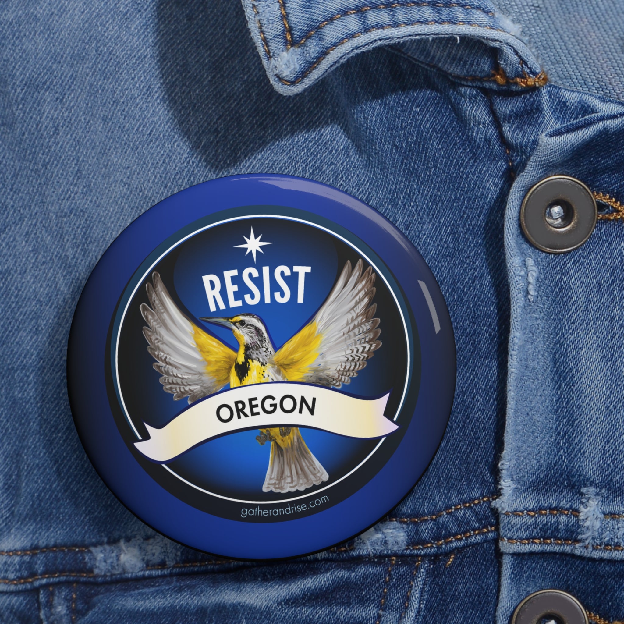 Rebel Resist Western Meadowlark State Bird Of Oregon Pin