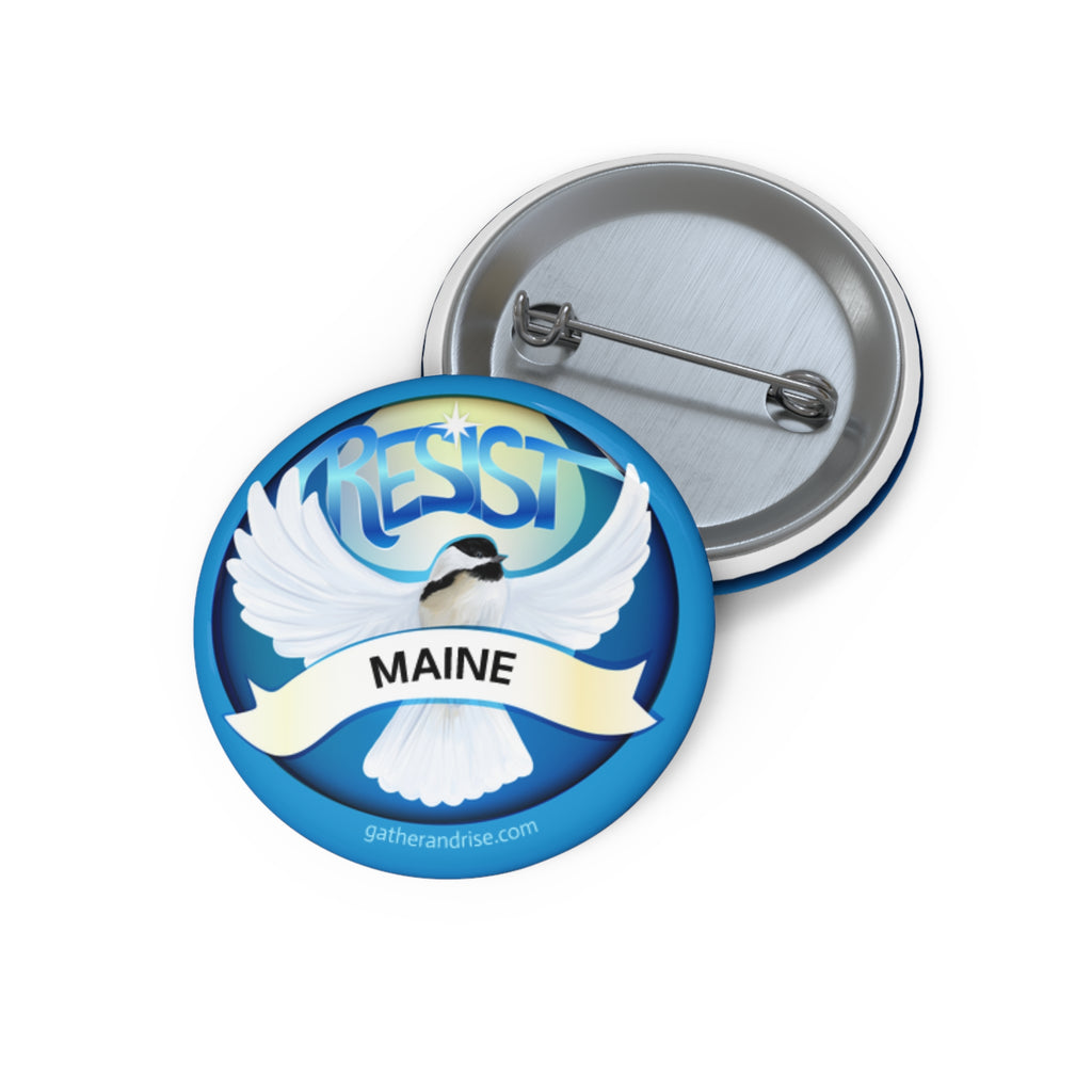 Rebel Resist State Bird Of Maine Black Chickadee Pin