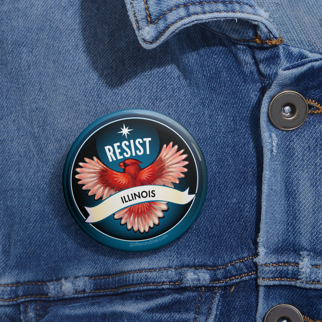 Rebel Resist Cardinal State Bird Of Illinois Pin