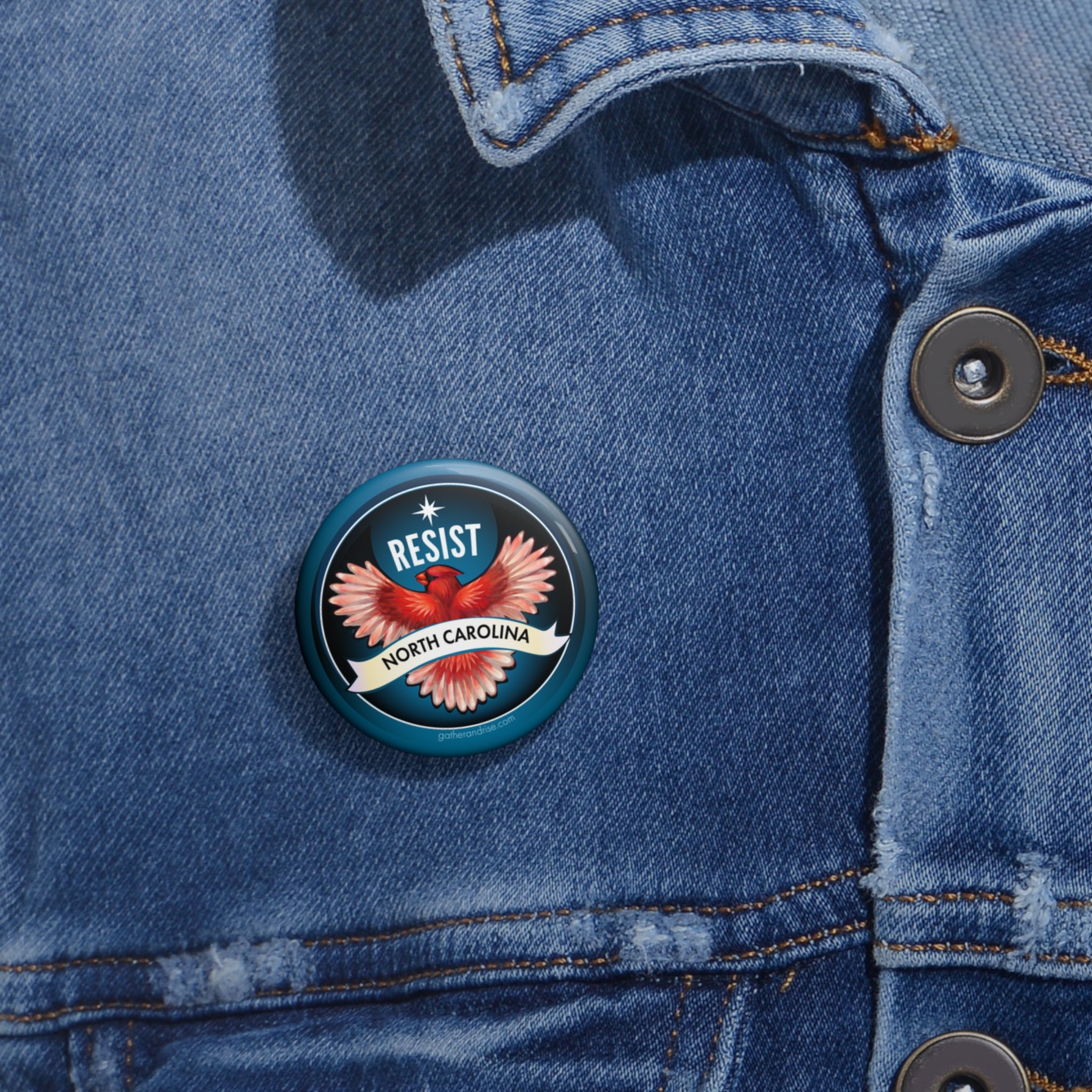 Rebel Resist Cardinal State Bird Of North Carolina Pin