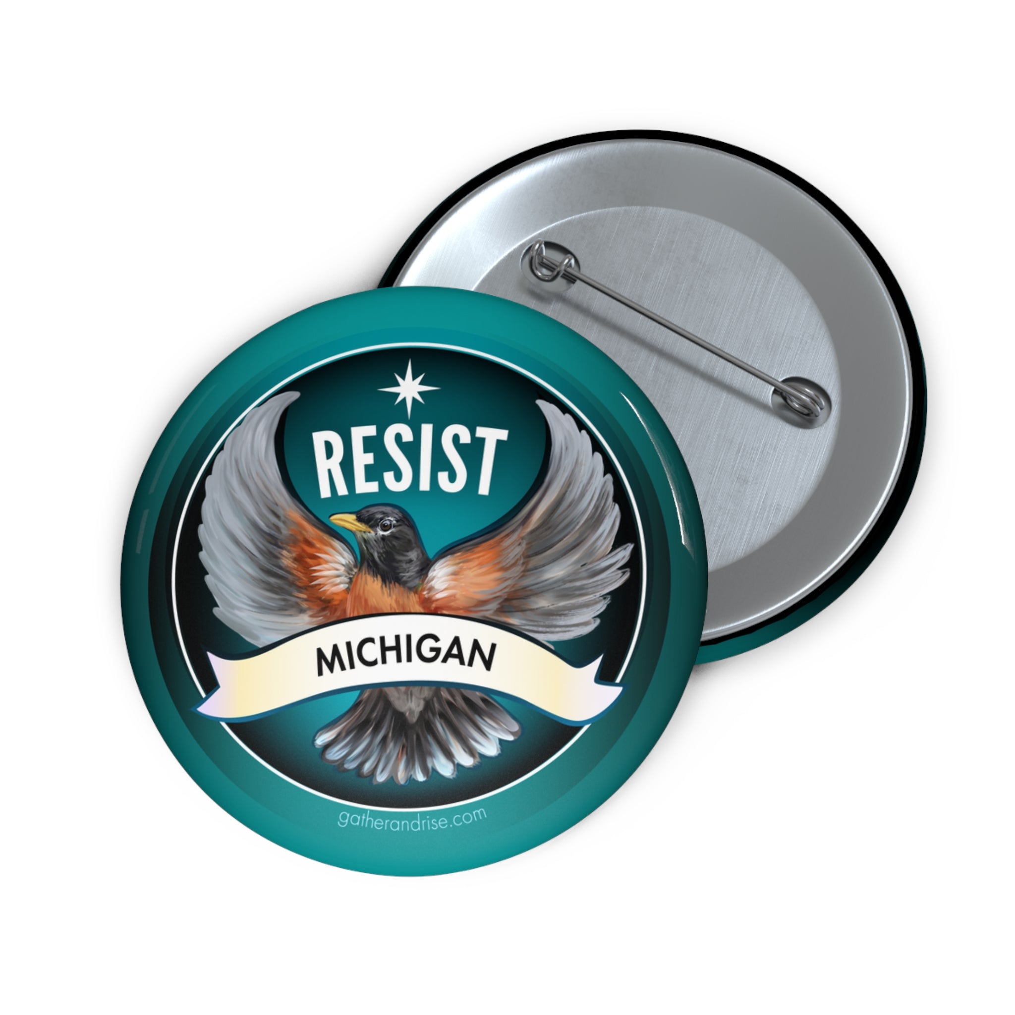 Rebel Resist Robin State Bird Of Michigan Pin