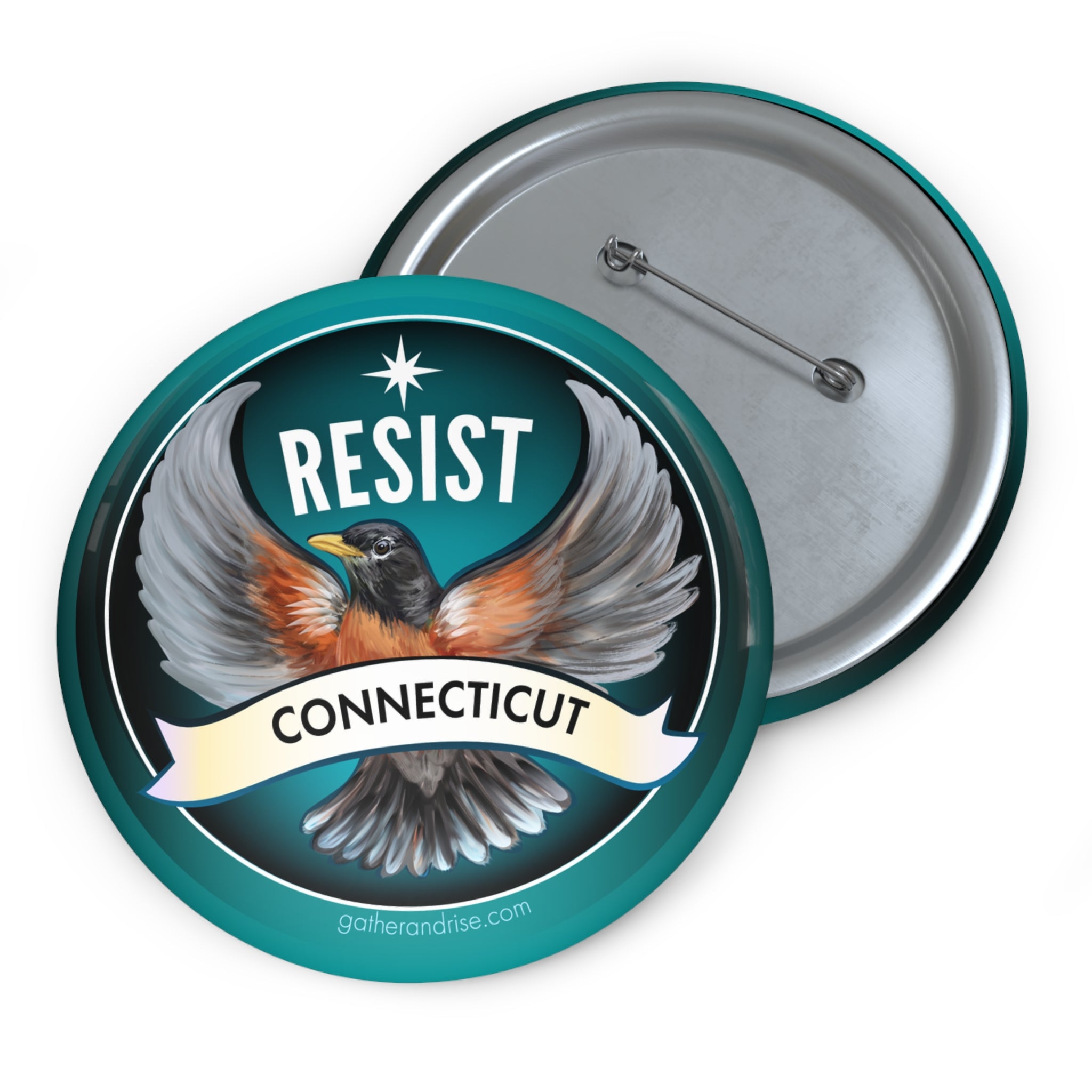 Rebel Resist Robin State Bird Of Connecticut Pin
