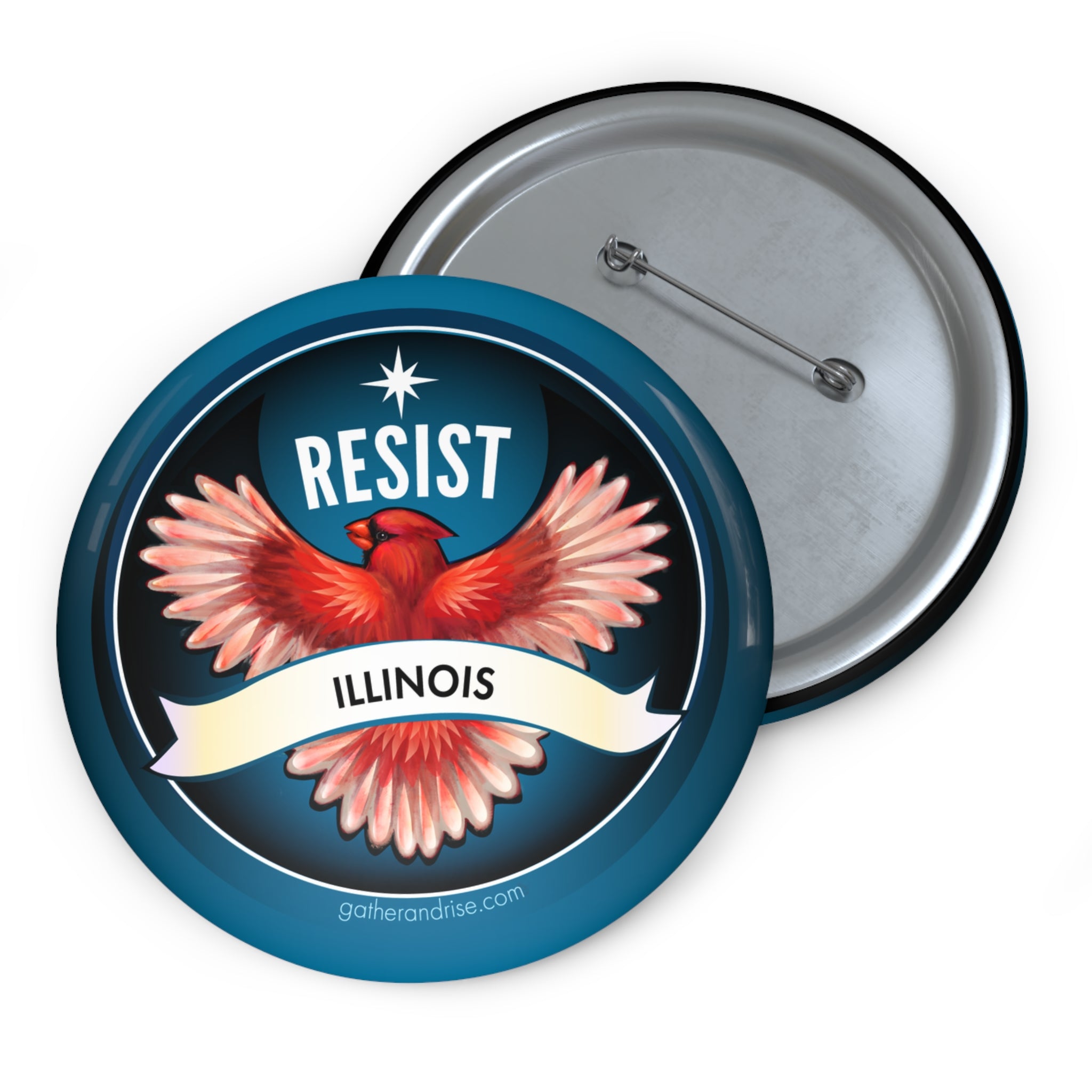 Rebel Resist Cardinal State Bird Of Illinois Pin
