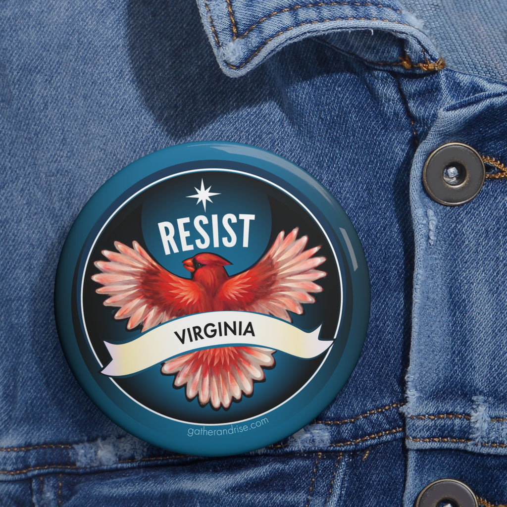 Rebel Resist Cardinal State Bird Of Virginia Pin