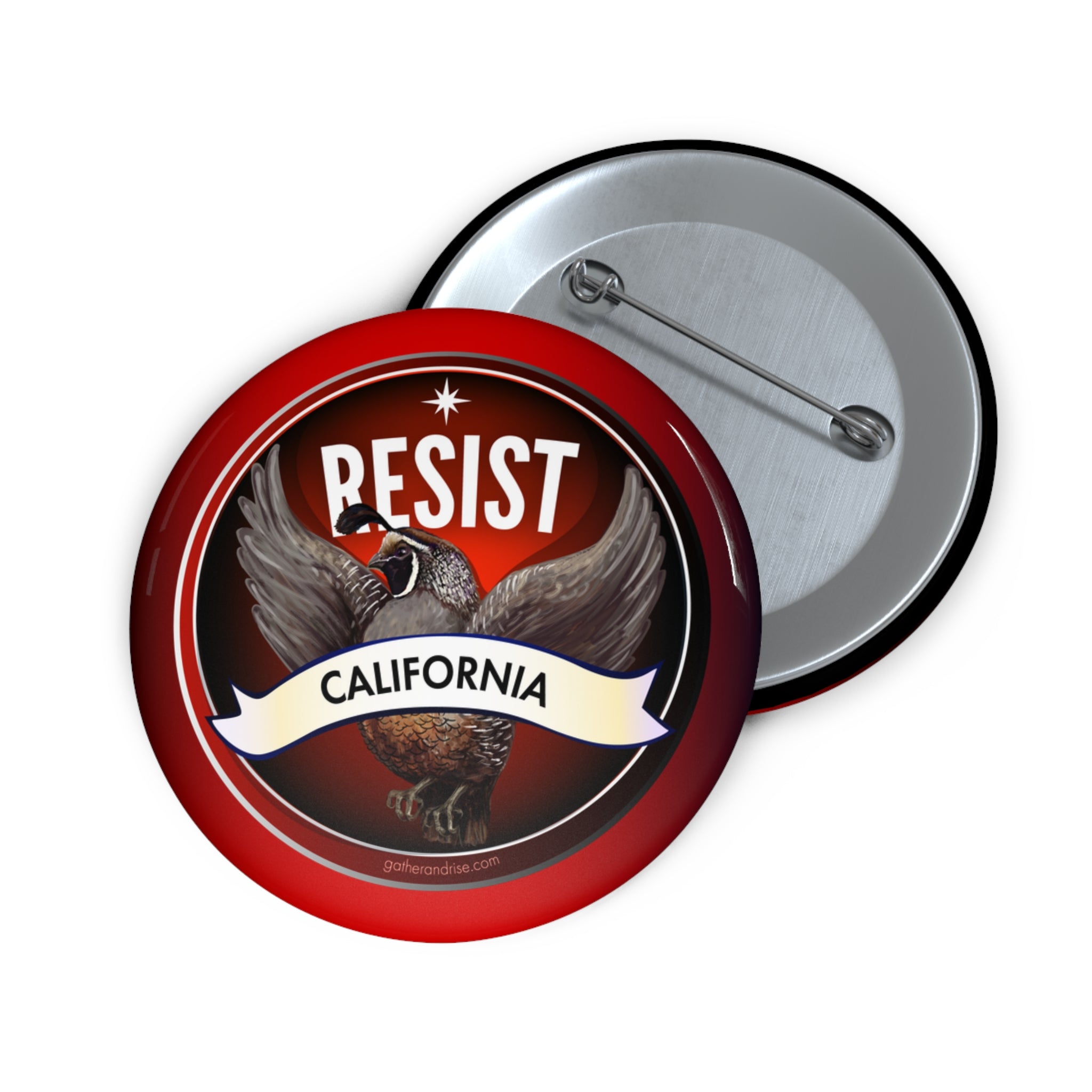 Rebel Resist Quail State Bird Of California Pin