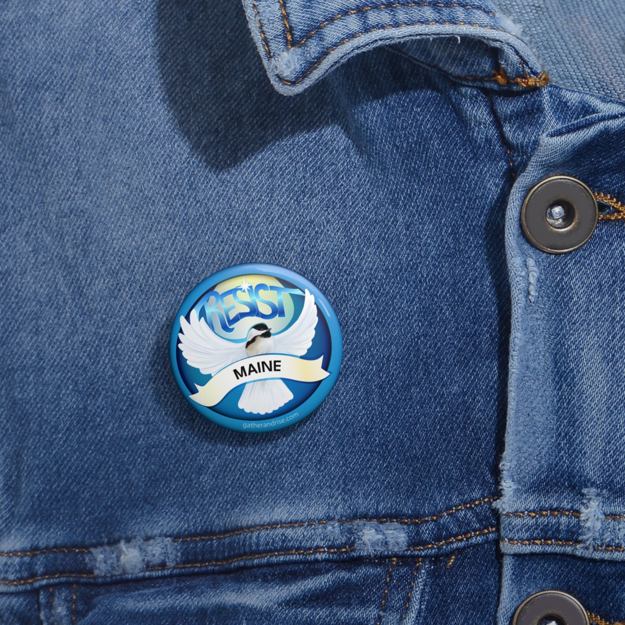 Rebel Resist State Bird Of Maine Black Chickadee Pin
