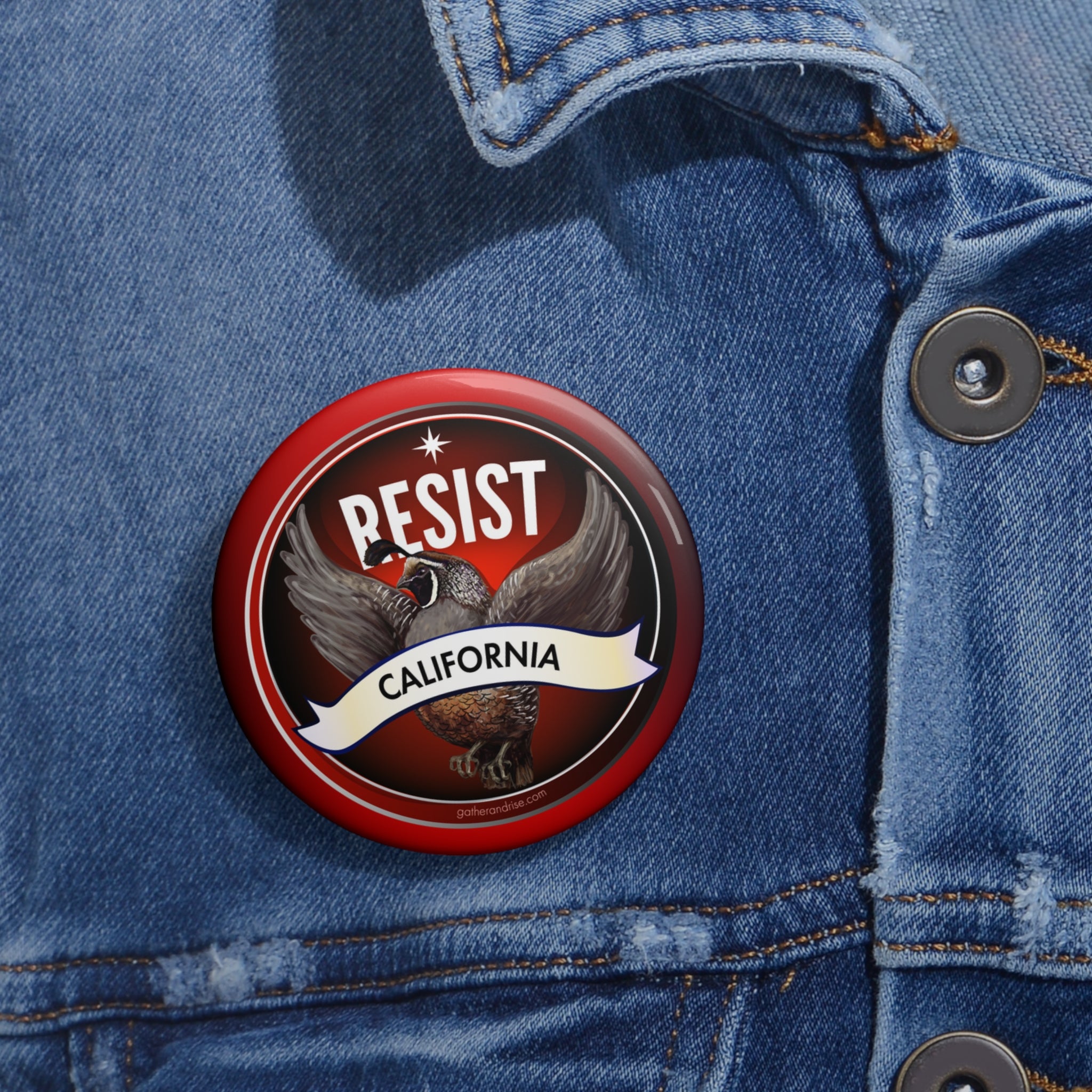 Rebel Resist Quail State Bird Of California Pin
