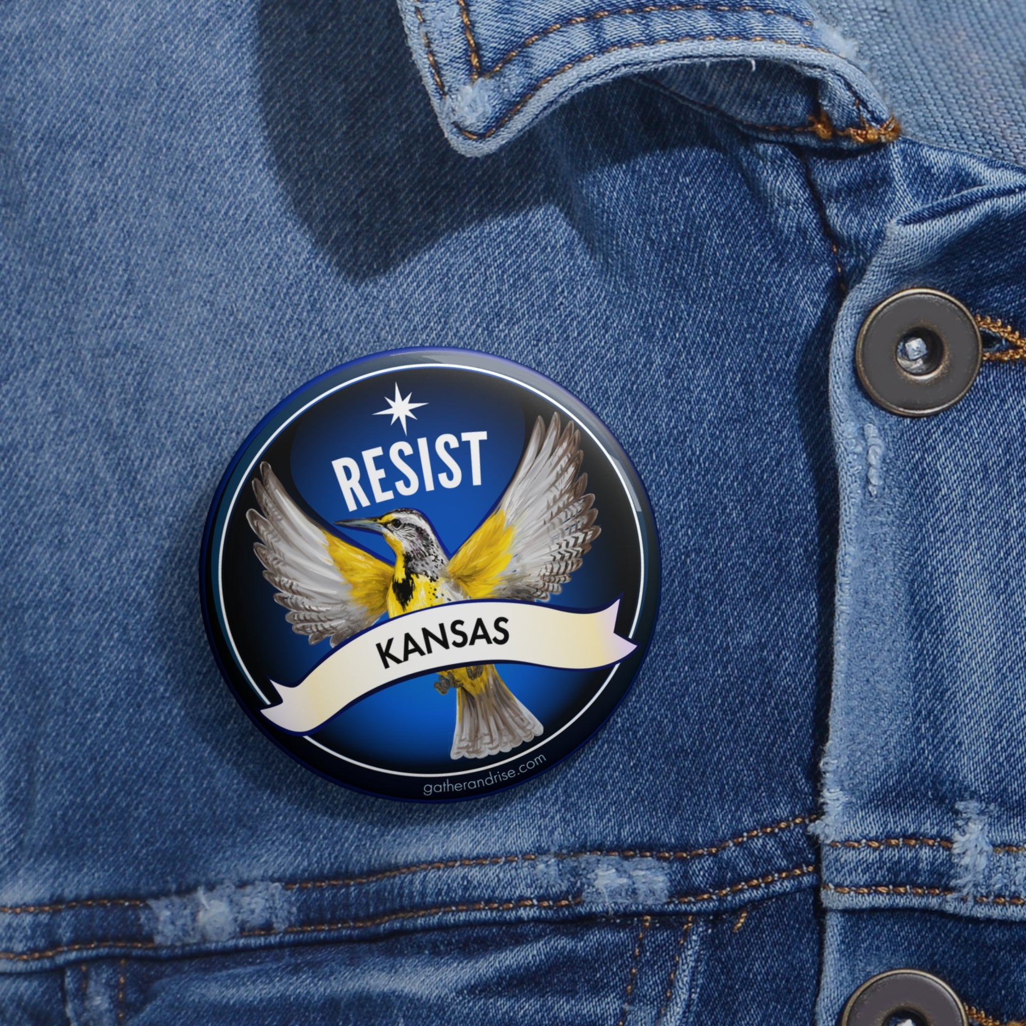 Rebel Resist Western Meadowlark State Bird Of Kansas Pin