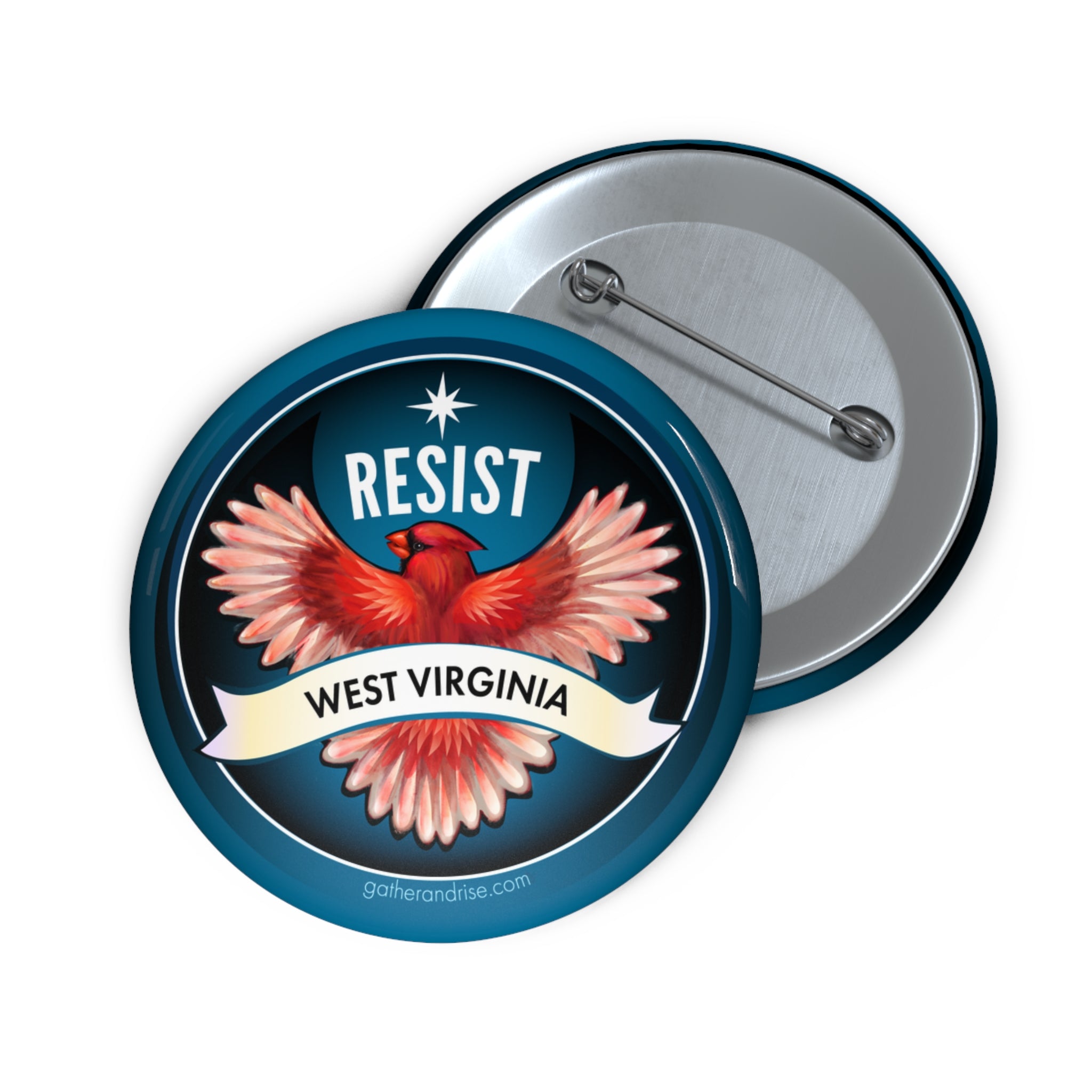Rebel Resist Cardinal State Bird Of West Virginia Pin