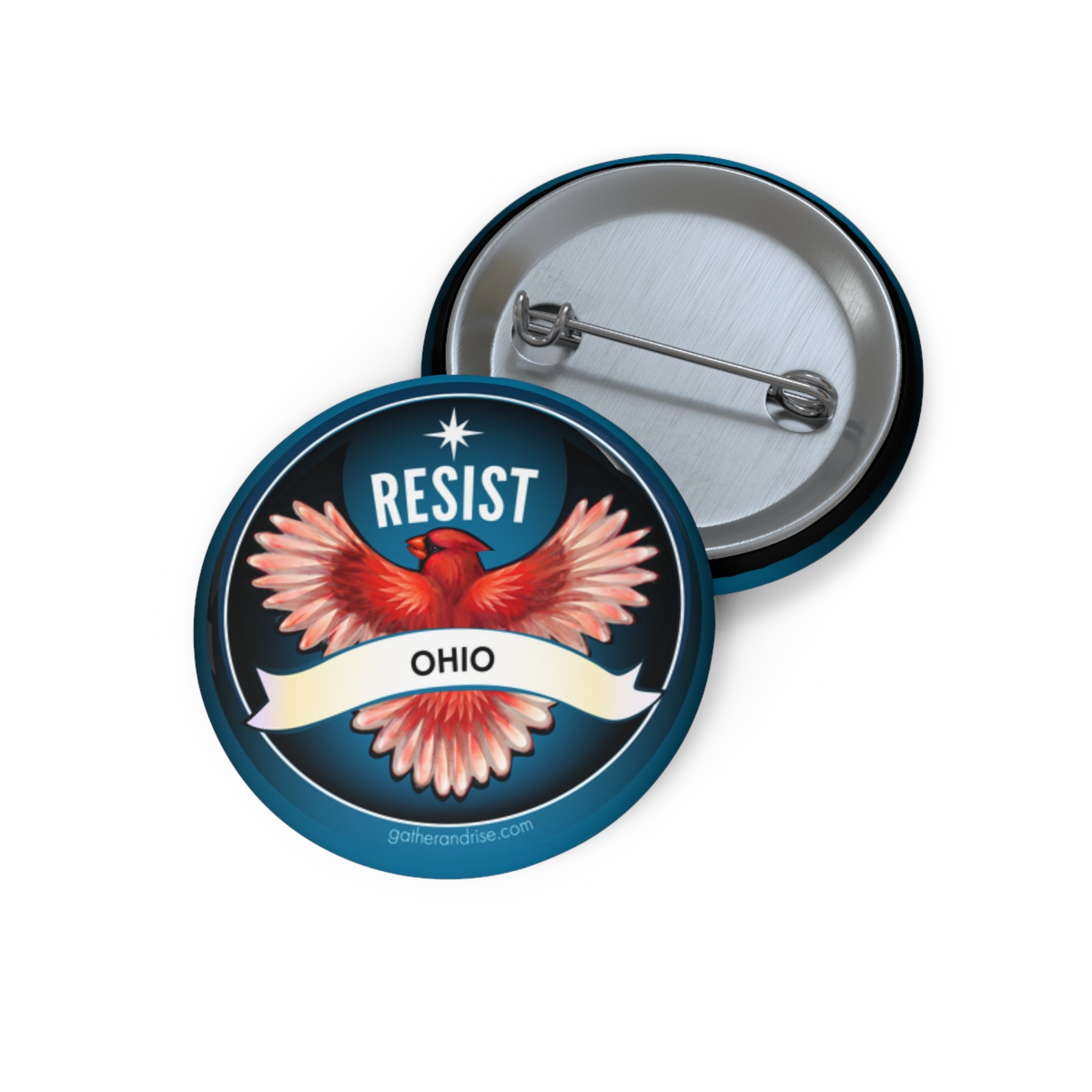 Rebel Resist Cardinal State Bird Of Ohio Pin