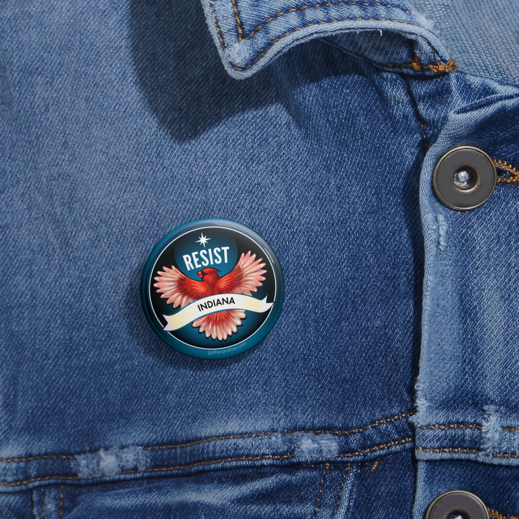 Rebel Resist Cardinal State Bird Of Indiana Pin