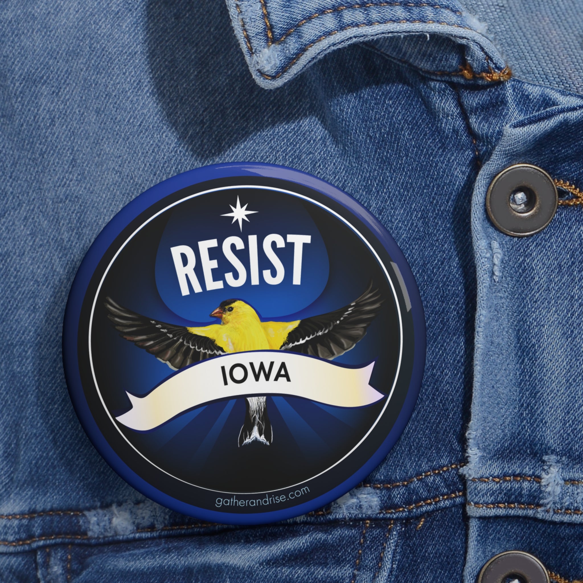 Rebel Resist American Goldfinch State Bird Of Iowa Pin
