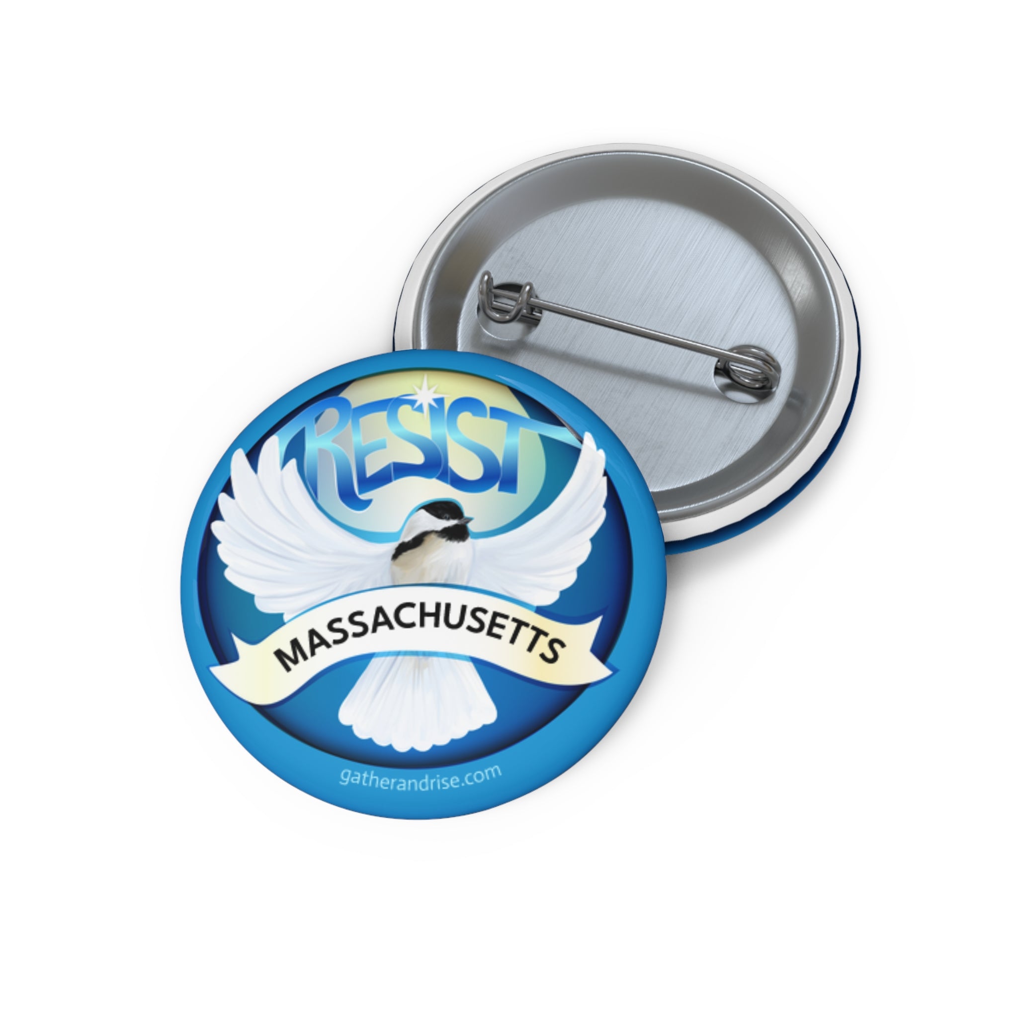 Rebel Resist State Bird Of Massachusetts Black Chickadee Pin