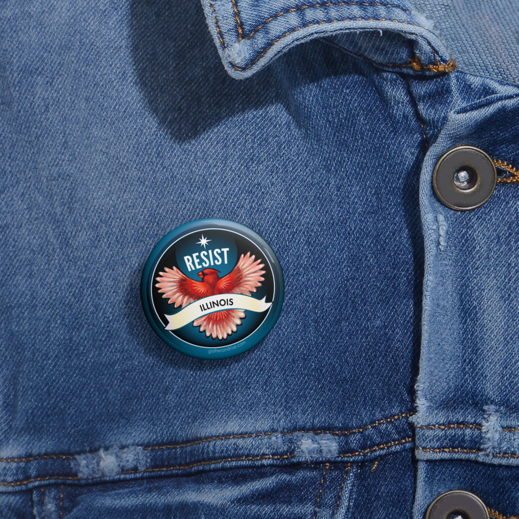 Rebel Resist Cardinal State Bird Of Illinois Pin
