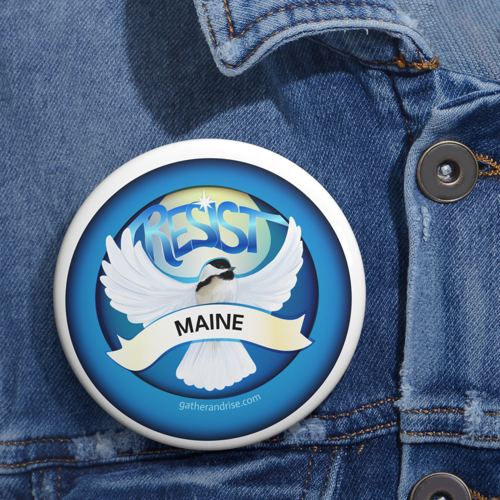 Rebel Resist State Bird Of Maine Black Chickadee Pin
