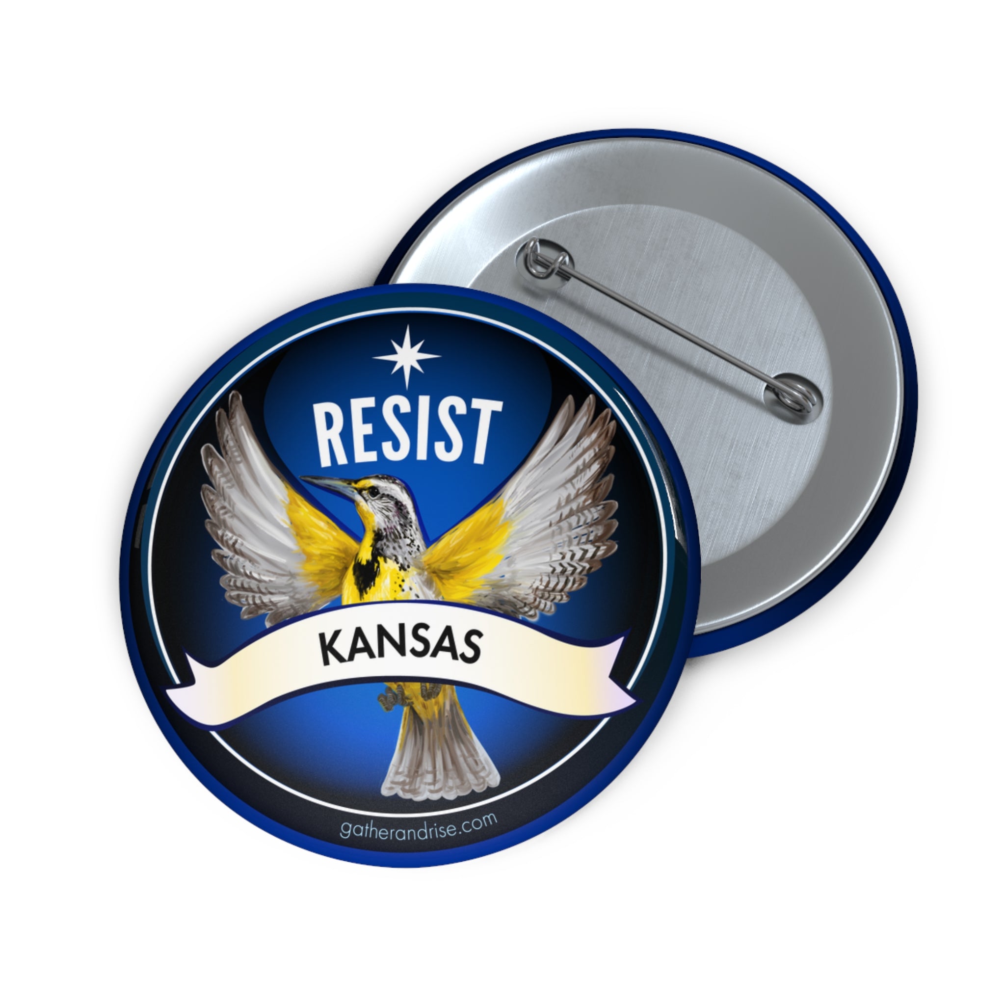 Rebel Resist Western Meadowlark State Bird Of Kansas Pin
