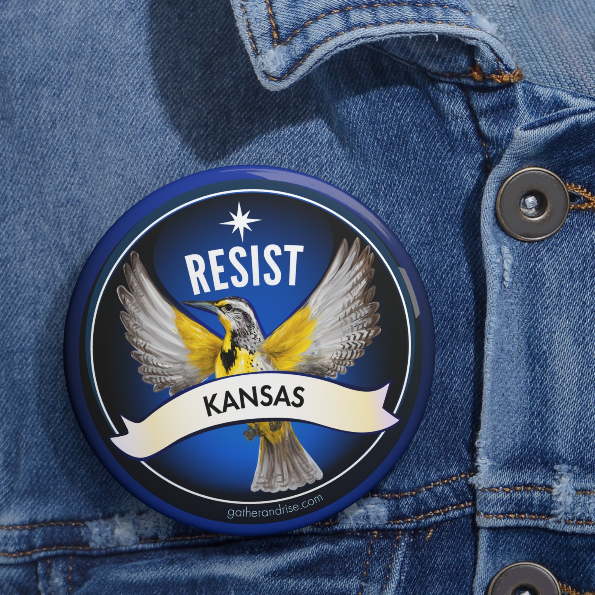 Rebel Resist Western Meadowlark State Bird Of Kansas Pin