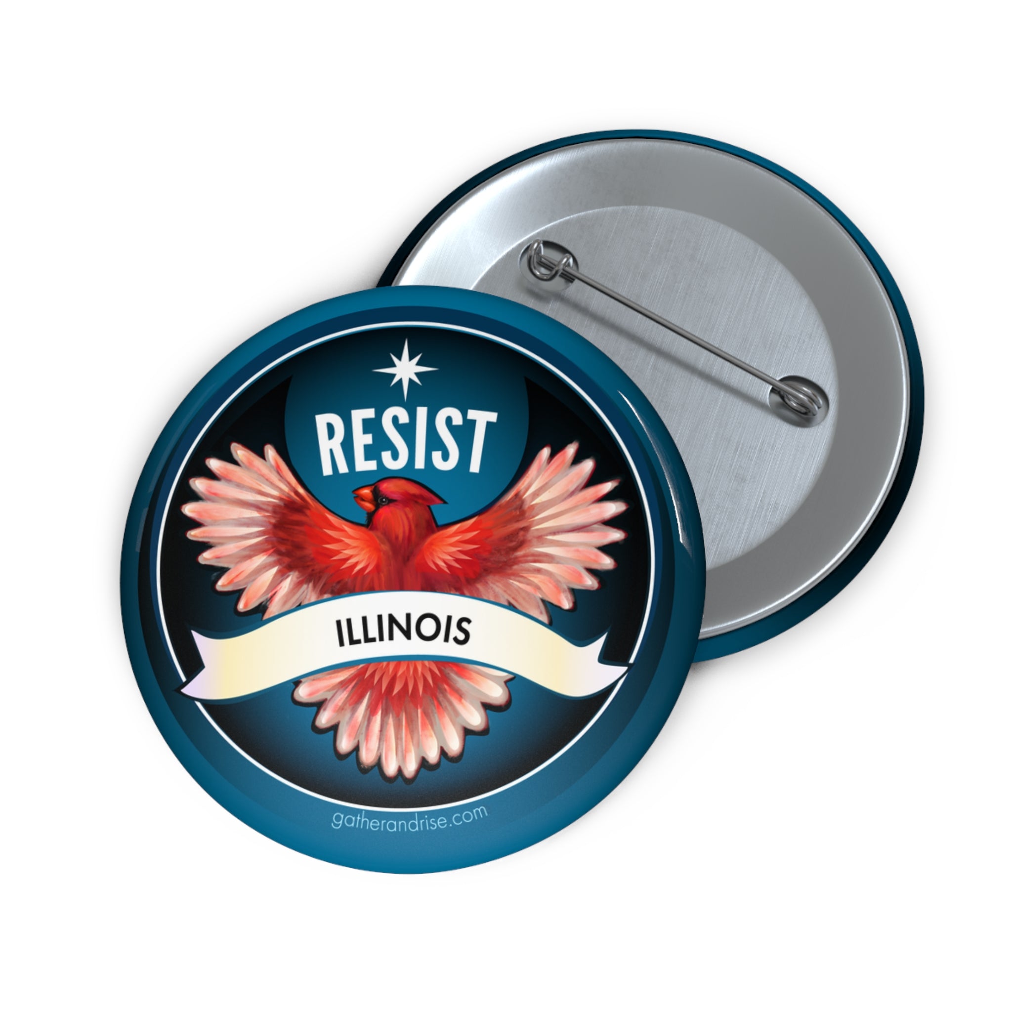 Rebel Resist Cardinal State Bird Of Illinois Pin
