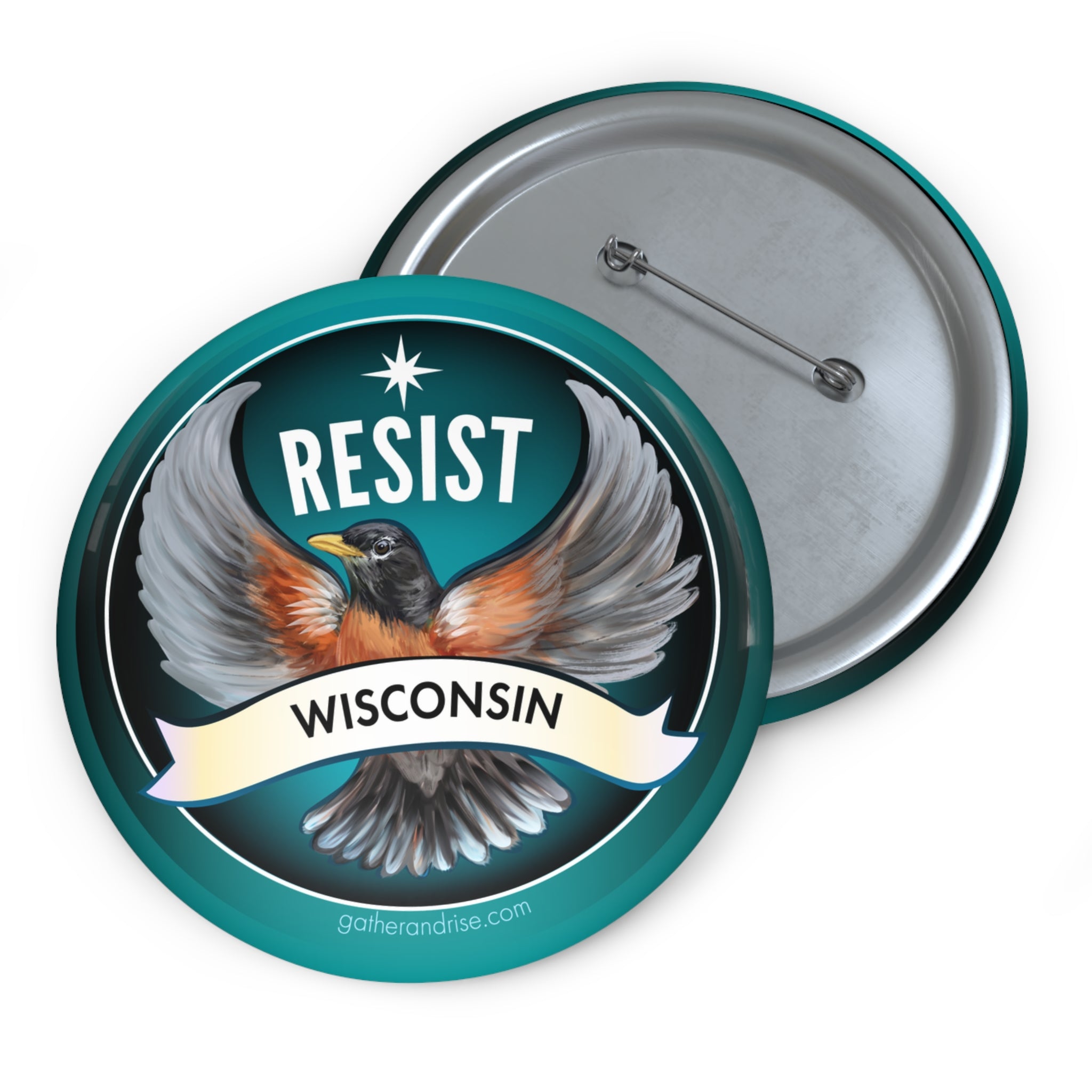 Rebel Resist Robin State Bird Of Wisconsin Pin