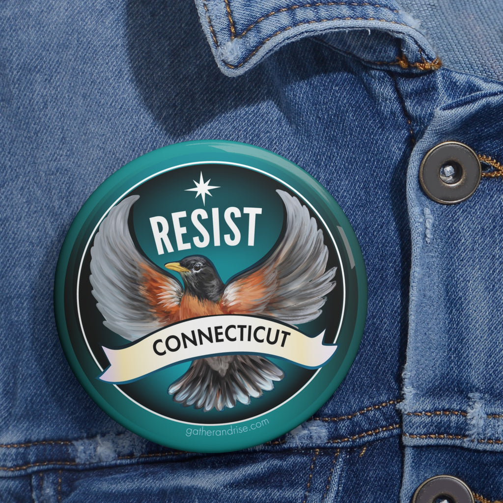 Rebel Resist Robin State Bird Of Connecticut Pin