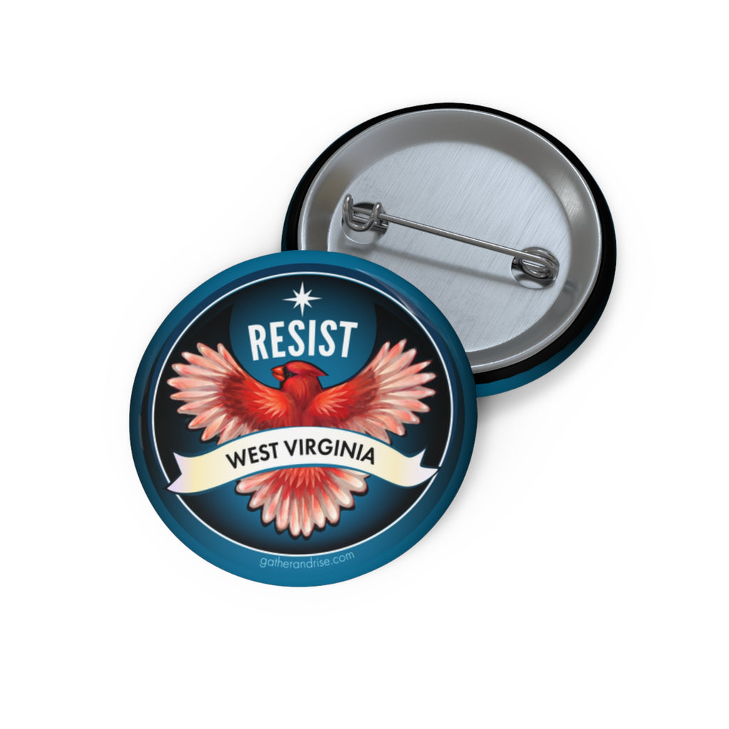 Rebel Resist Cardinal State Bird Of West Virginia Pin