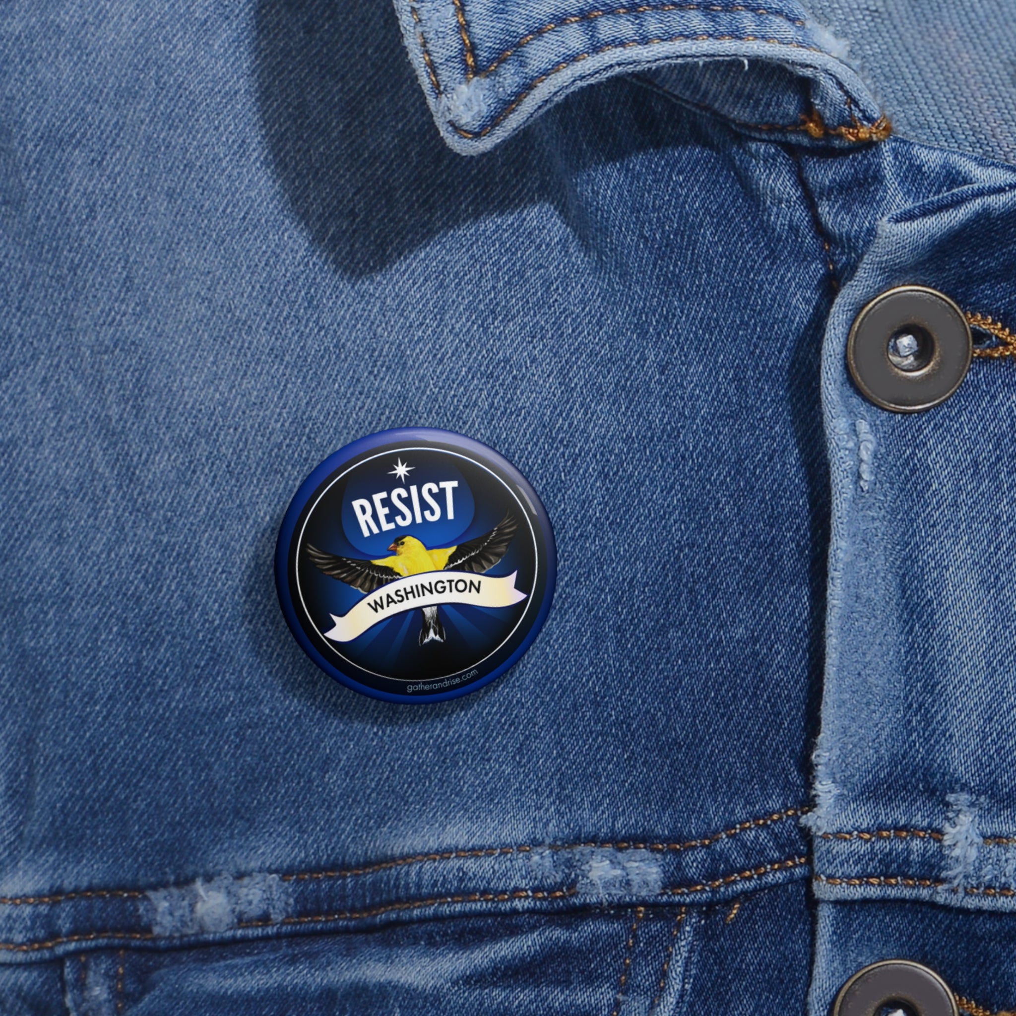 Rebel Resist State Bird Of Washington American Goldfinch Pin
