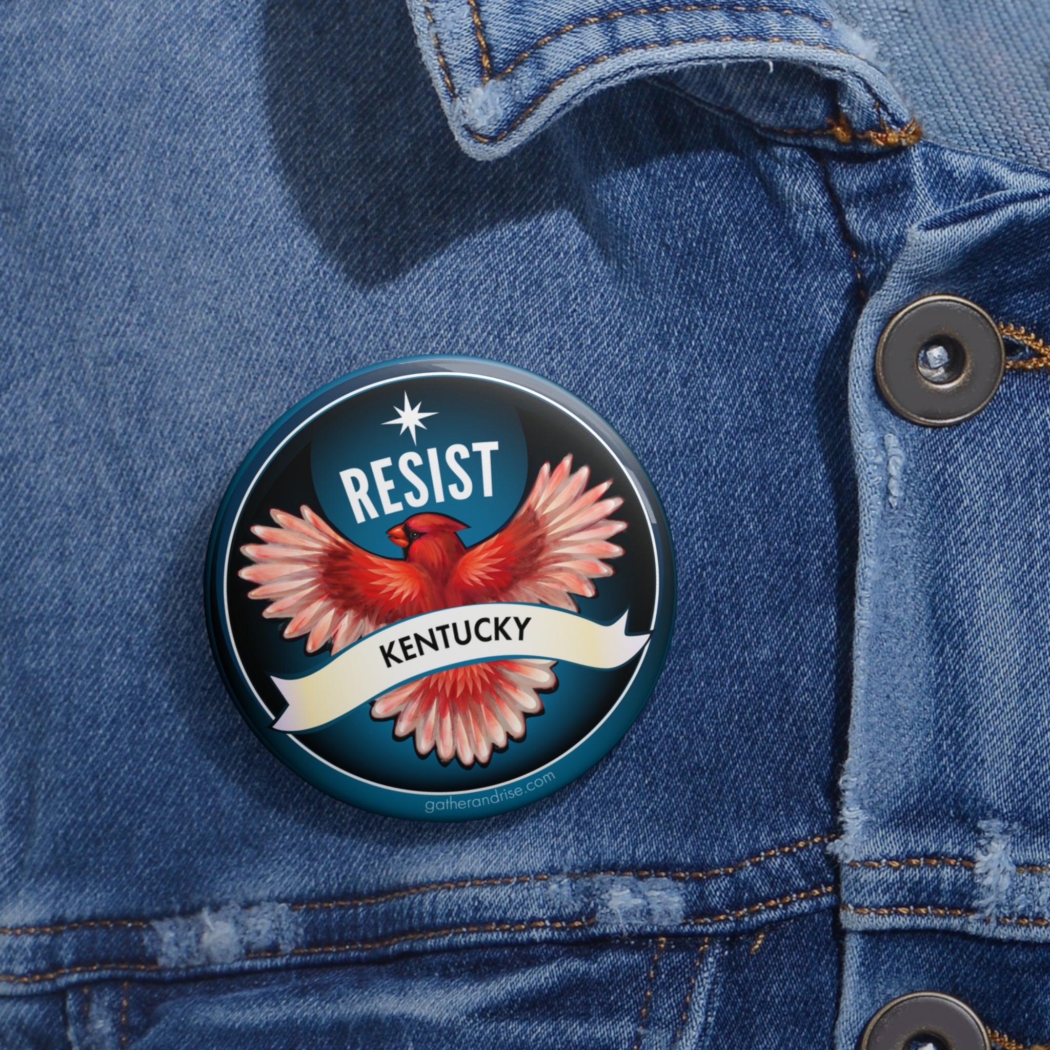 Rebel Resist Cardinal State Bird Of Kentucky Pin
