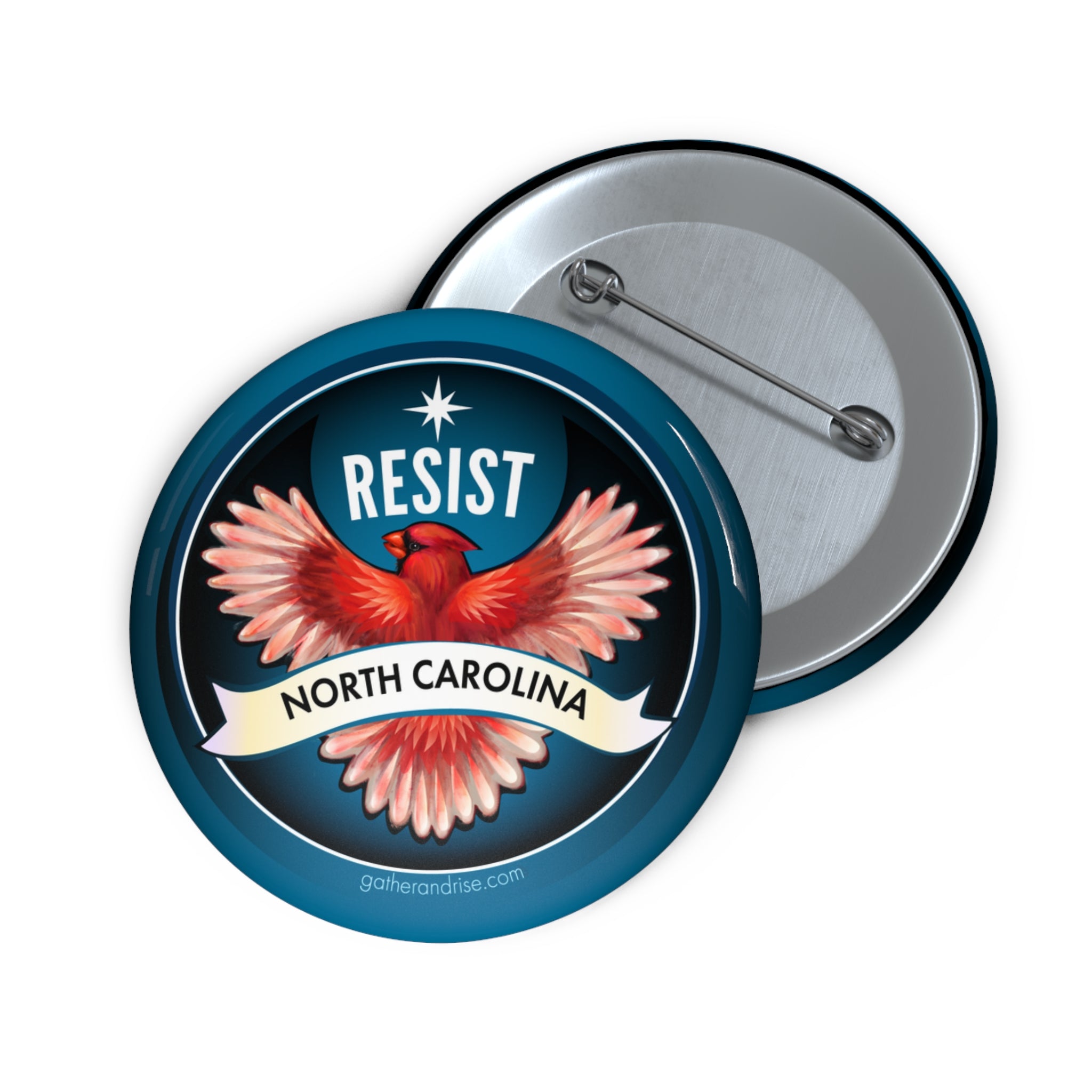 Rebel Resist Cardinal State Bird Of North Carolina Pin
