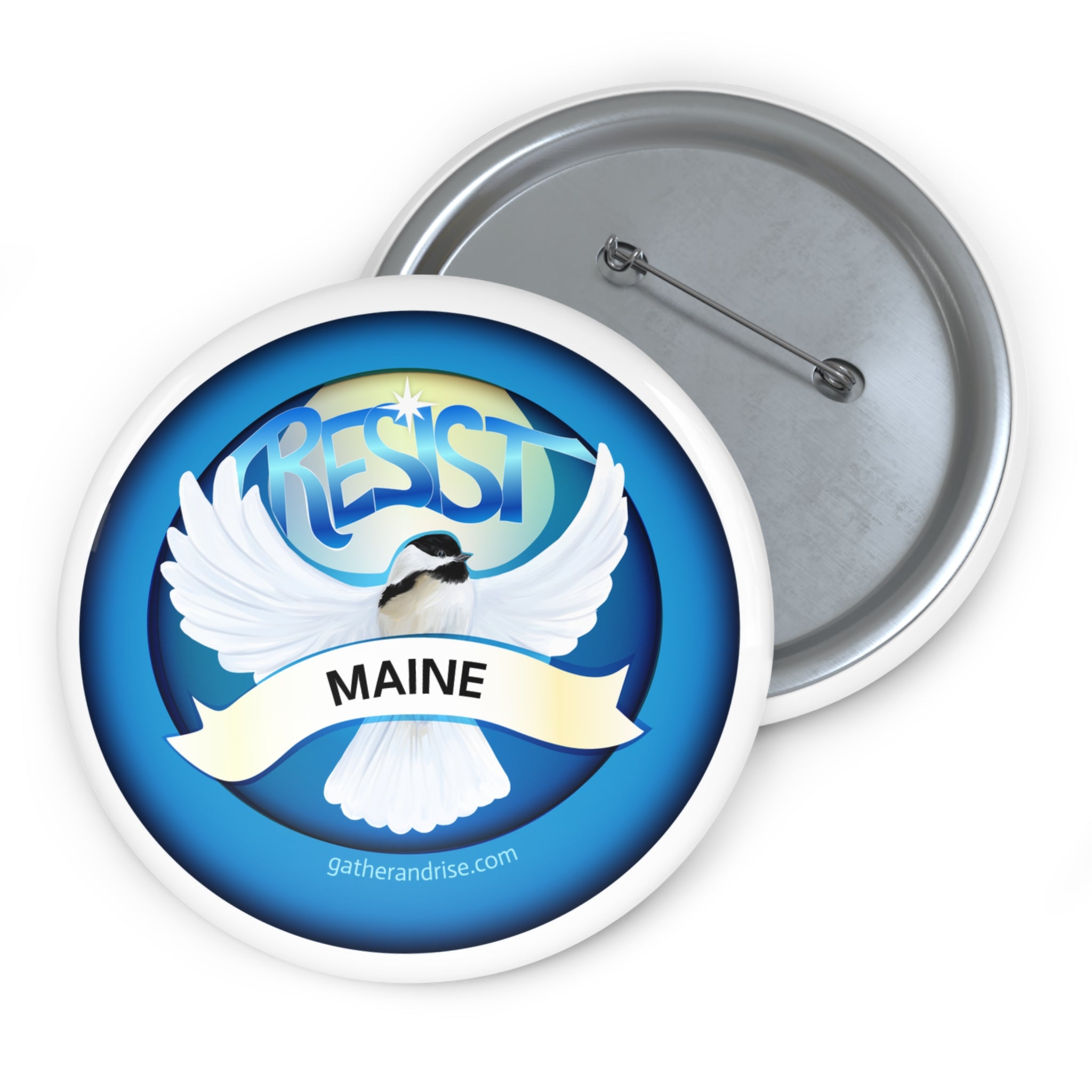 Rebel Resist State Bird Of Maine Black Chickadee Pin