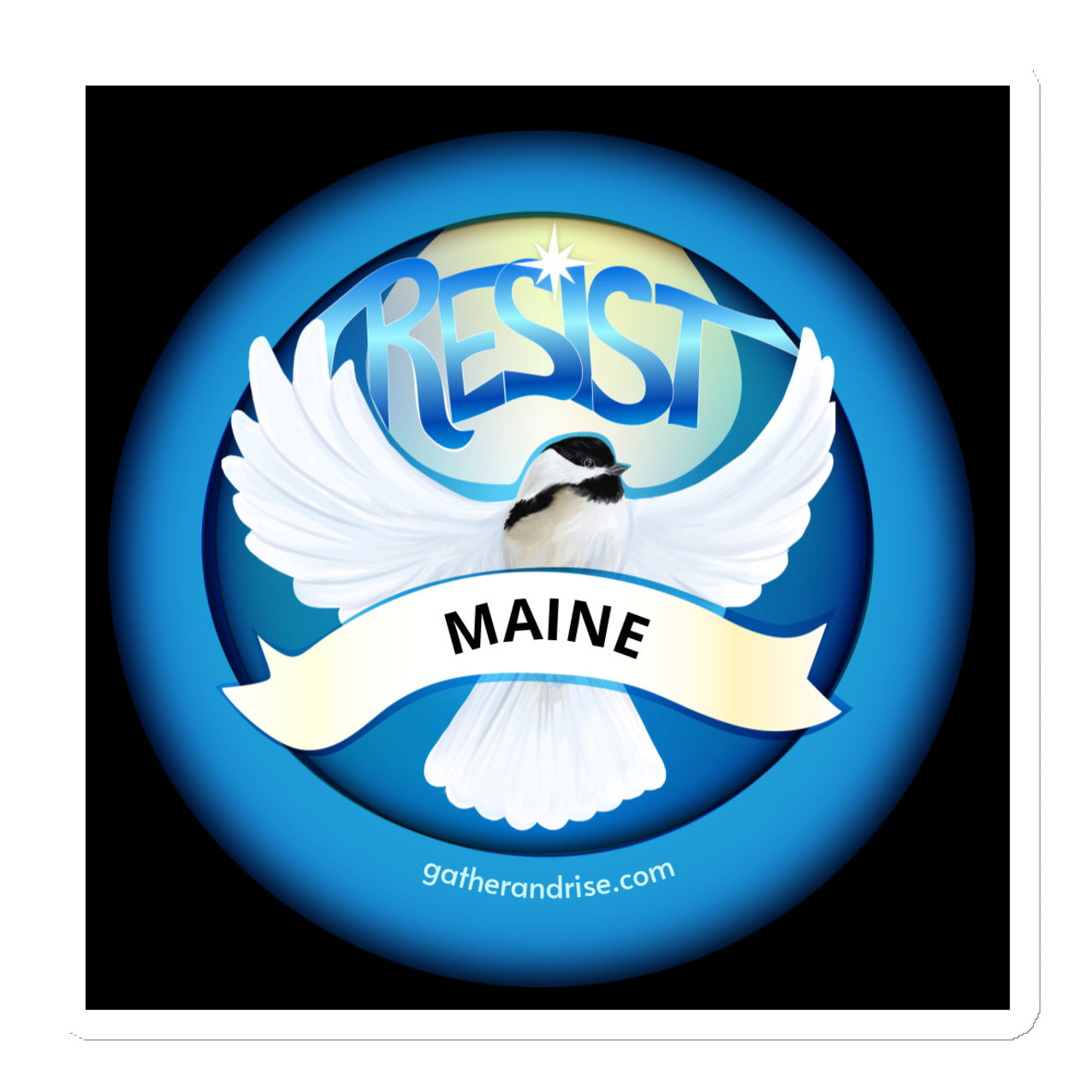 Rebel Resist State Bird Of Maine Black Chickadee Magnet