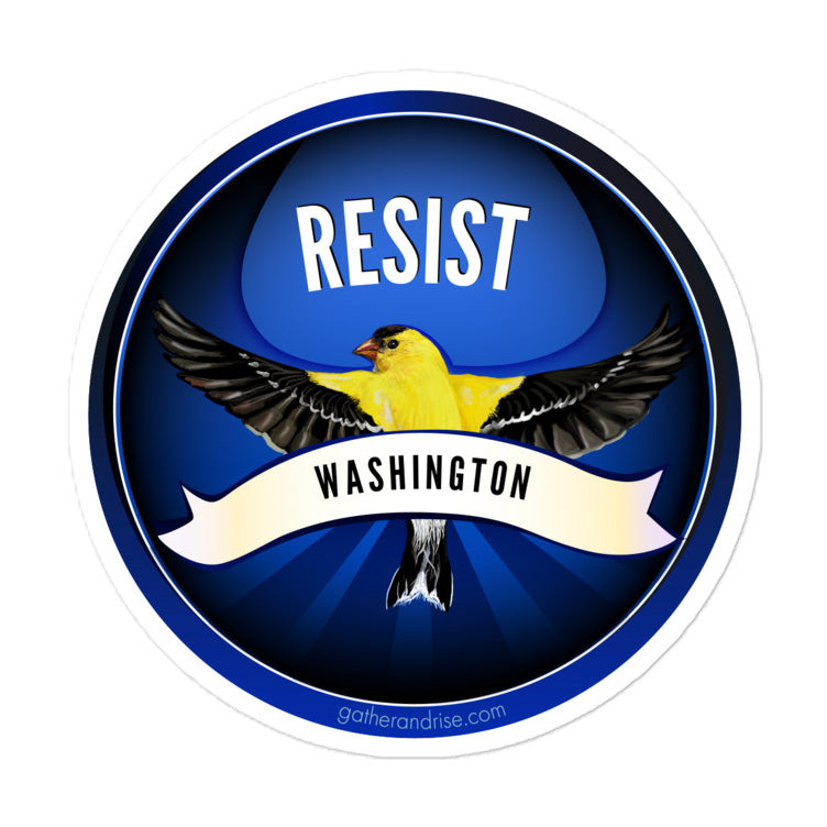 Rebel Resist State Bird Of Washington American Goldfinch Sticker