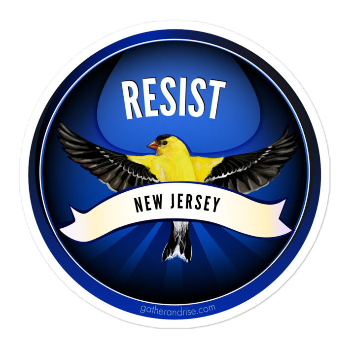 Rebel Resist State Bird Of New Jersey American Goldfinch Sticker
