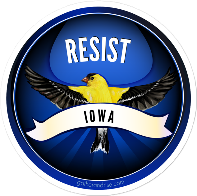 Rebel Resist State Bird Of Iowa American Goldfinch Sticker