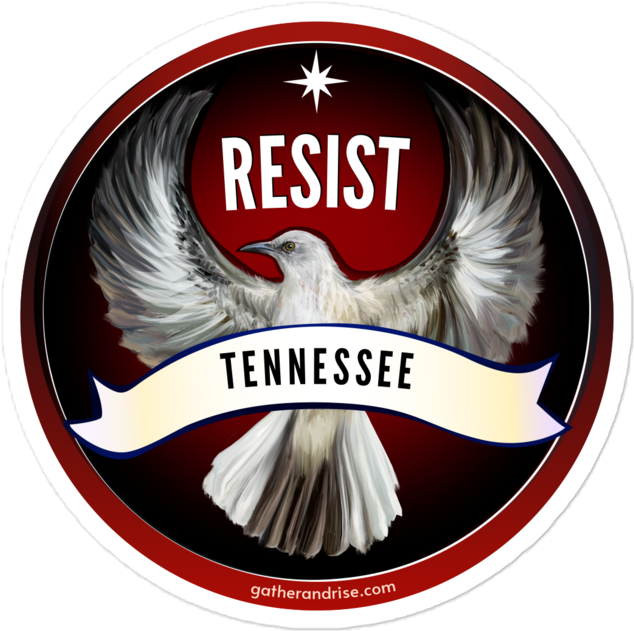 Resist Rebel State Bird Of Tennessee Northern Mockingbird Sticker Red